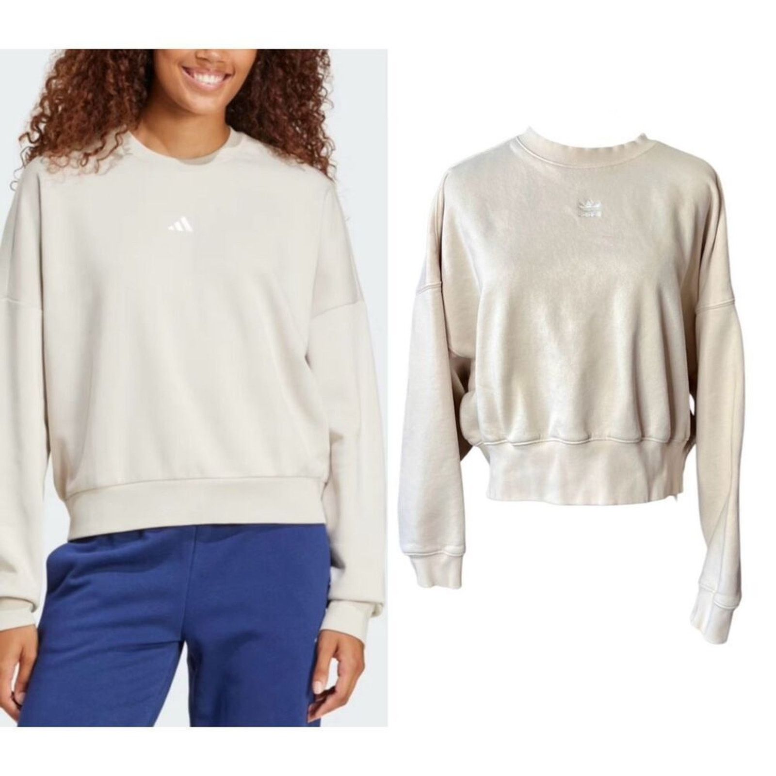 Adidas Adidas Feelcozy Essential Logo Sweatshirt 8 Cream Loose Fit Size M / US 6-8 / IT 42-44 - 1 Thumbnail