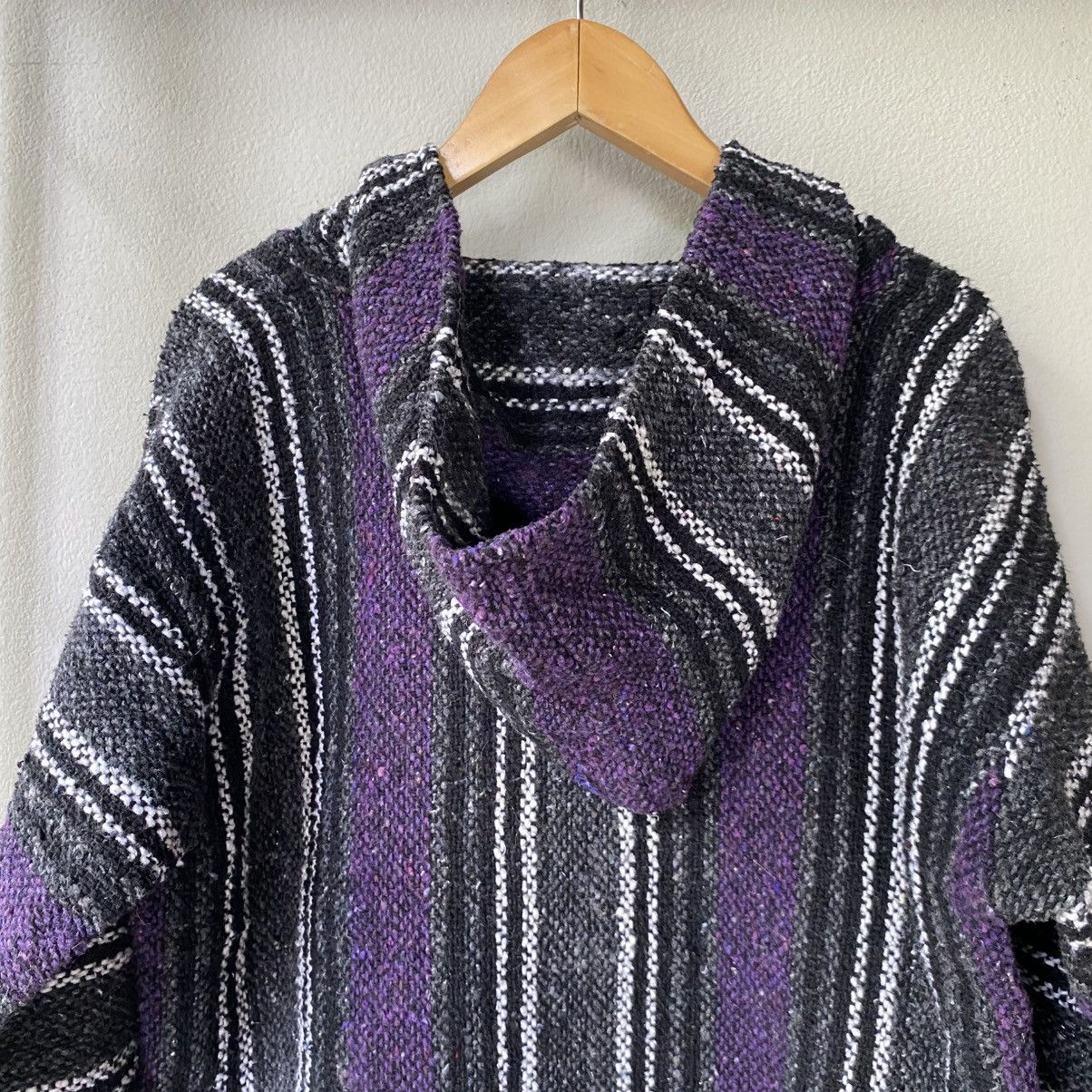 Vintage Black & Purple Striped Baja Hoodie Size US M / EU 48-50 / 2 - 9 Thumbnail