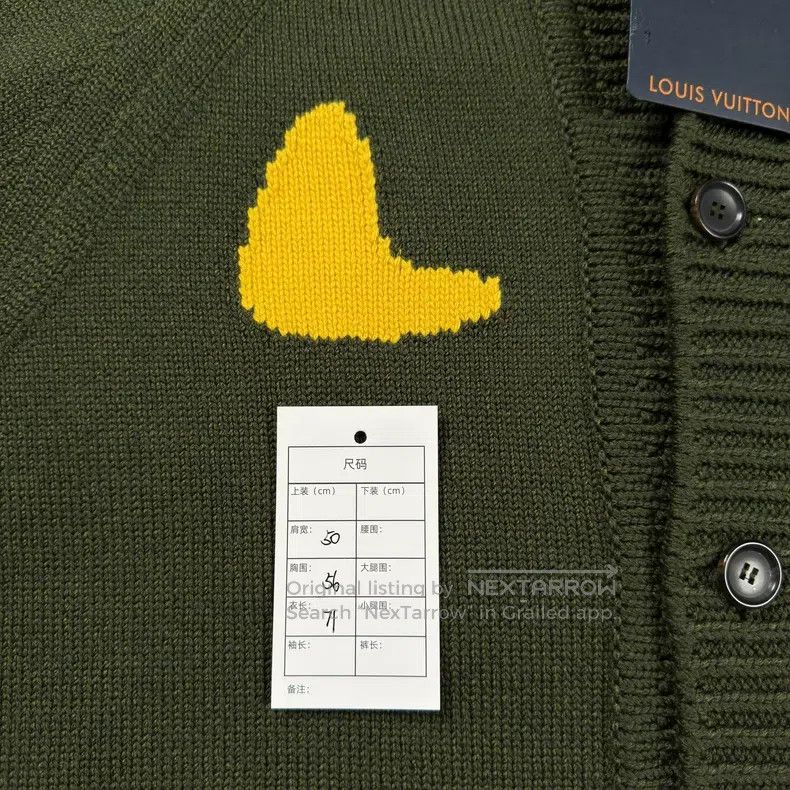 Louis Vuitton Louis Vuitton Nigo Signature Olive Green Geometric Cardiga Size US XL / EU 56 / 4 - 5 Thumbnail