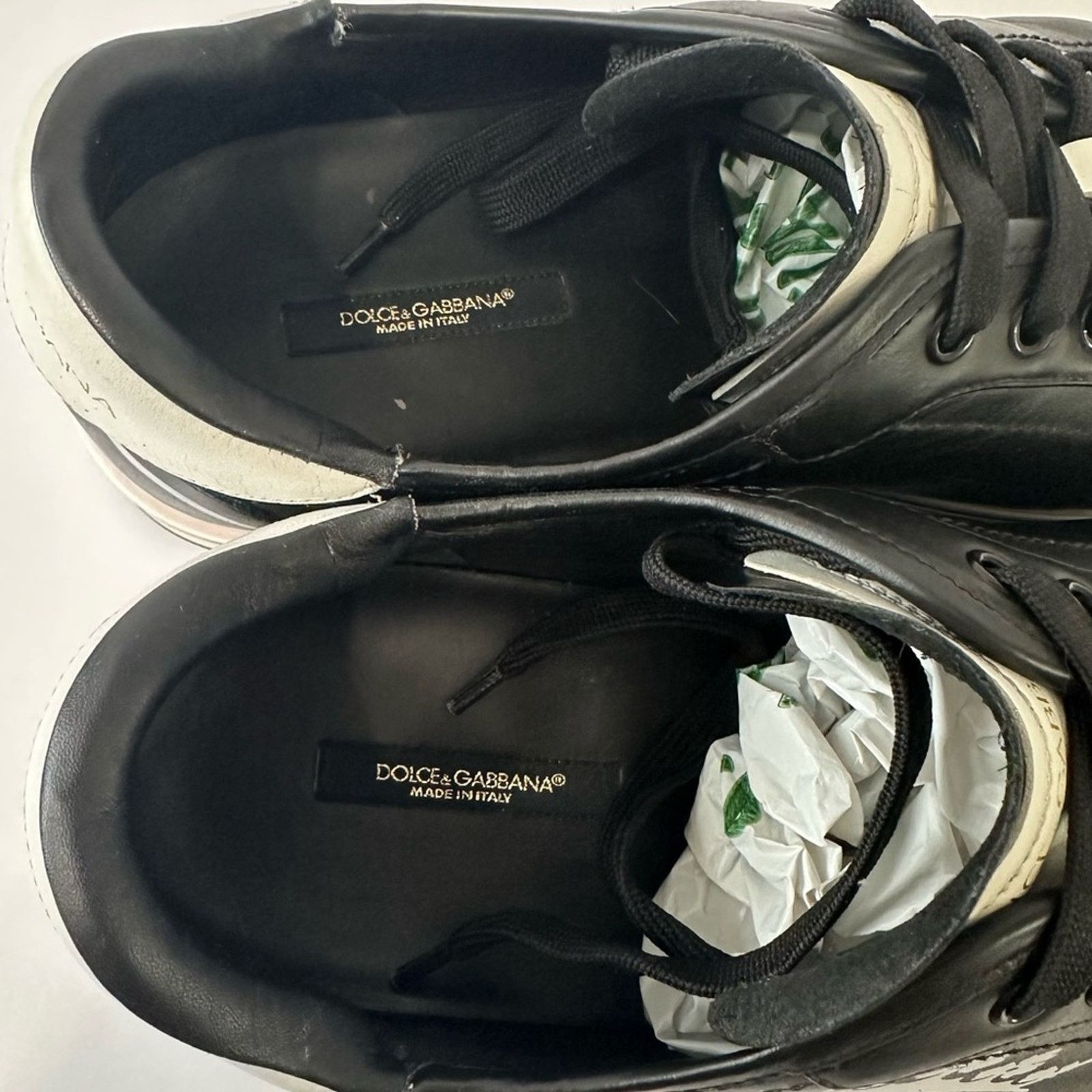 Dolce & Gabbana Roma Low Top Sneakers size US 11 Black Leather Milano Crown Size US 11 / EU 44 - 2 Thumbnail