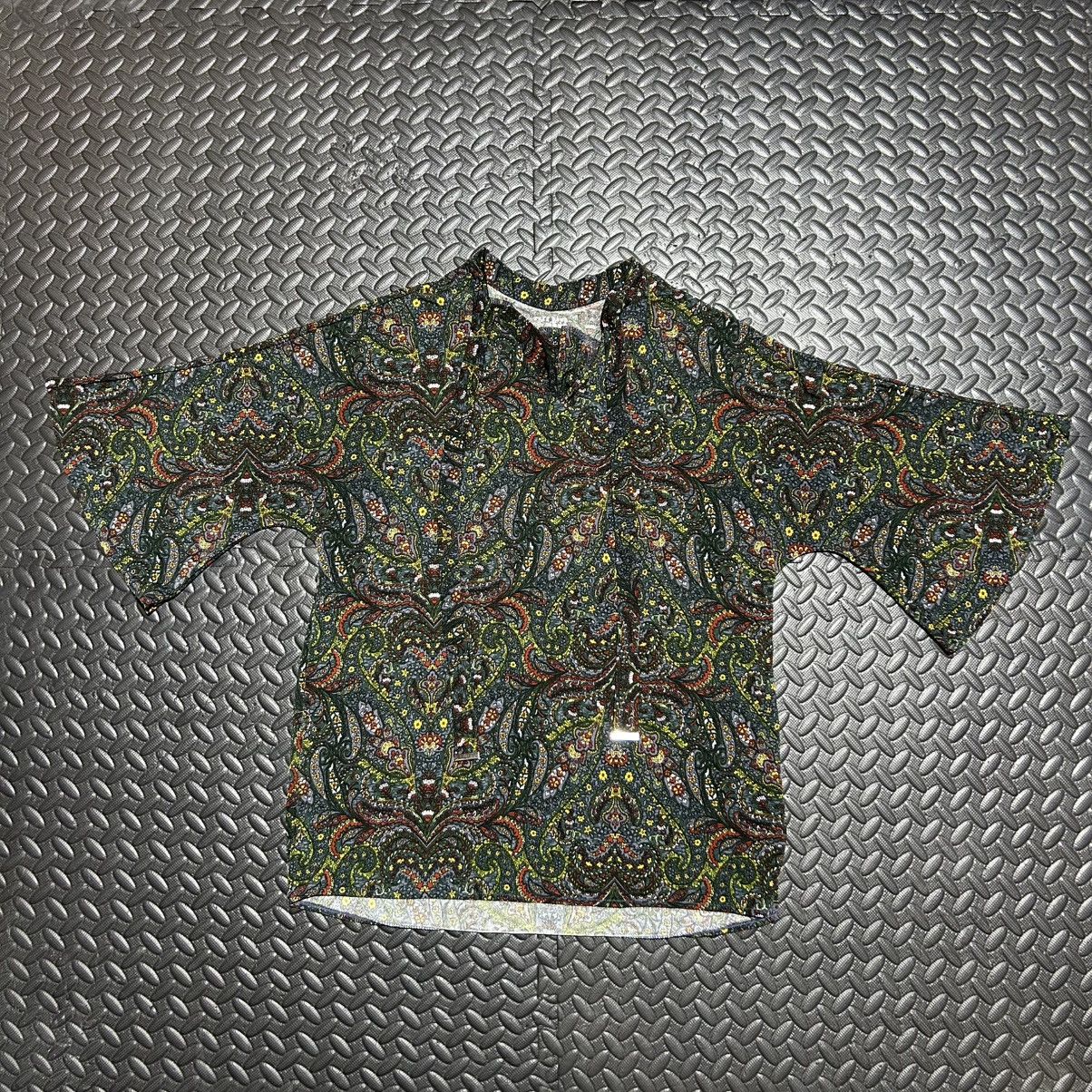 Other Ruff Hewn Grey Blouse Paisley Floral Flared Sleeve Medium Size M / US 6-8 / IT 42-44 - 2 Thumbnail