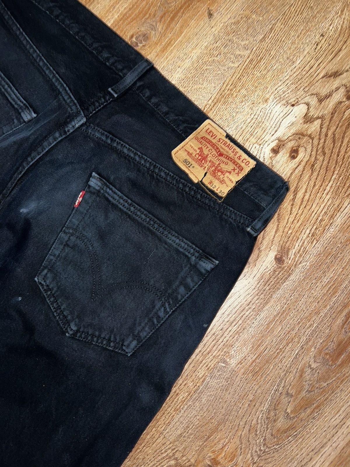 Levi's Vintage Clothing × Vintage Vintage Levis Strauss 501 black denim jeans 👖 Size US 32 / EU 48 - 3 Thumbnail