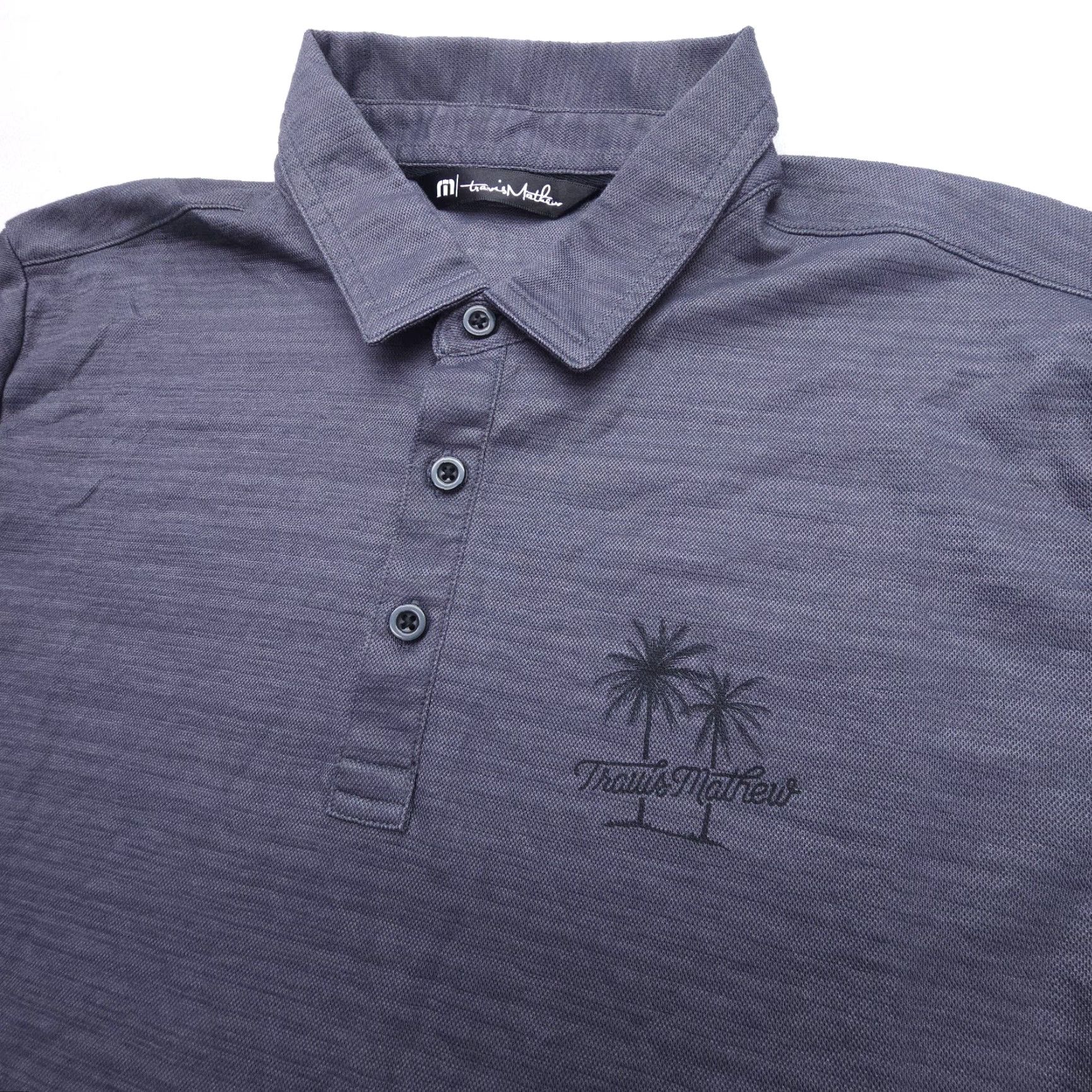 TravisMathew Travis Mathew Golf Polo Mens M Gray Pima Cotton Blend Logo Short Sleeve Shirt 90s Theme USA Mens Size US M / EU 48-50 / 2 - 4 Thumbnail