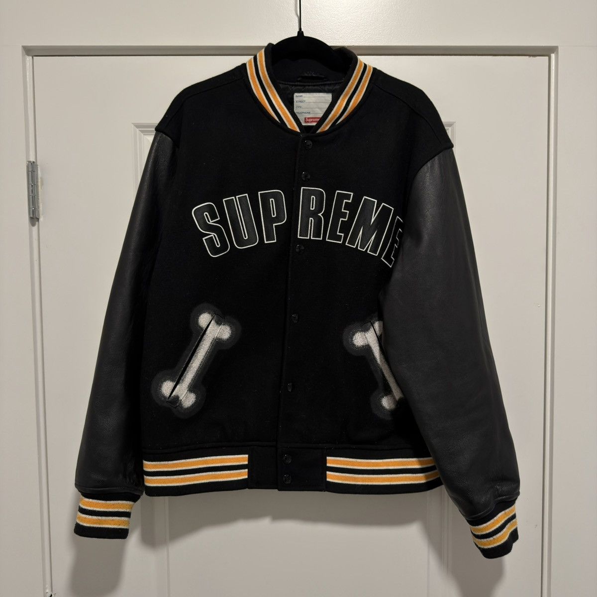 Supreme Bone Varsity Jacket | Grailed