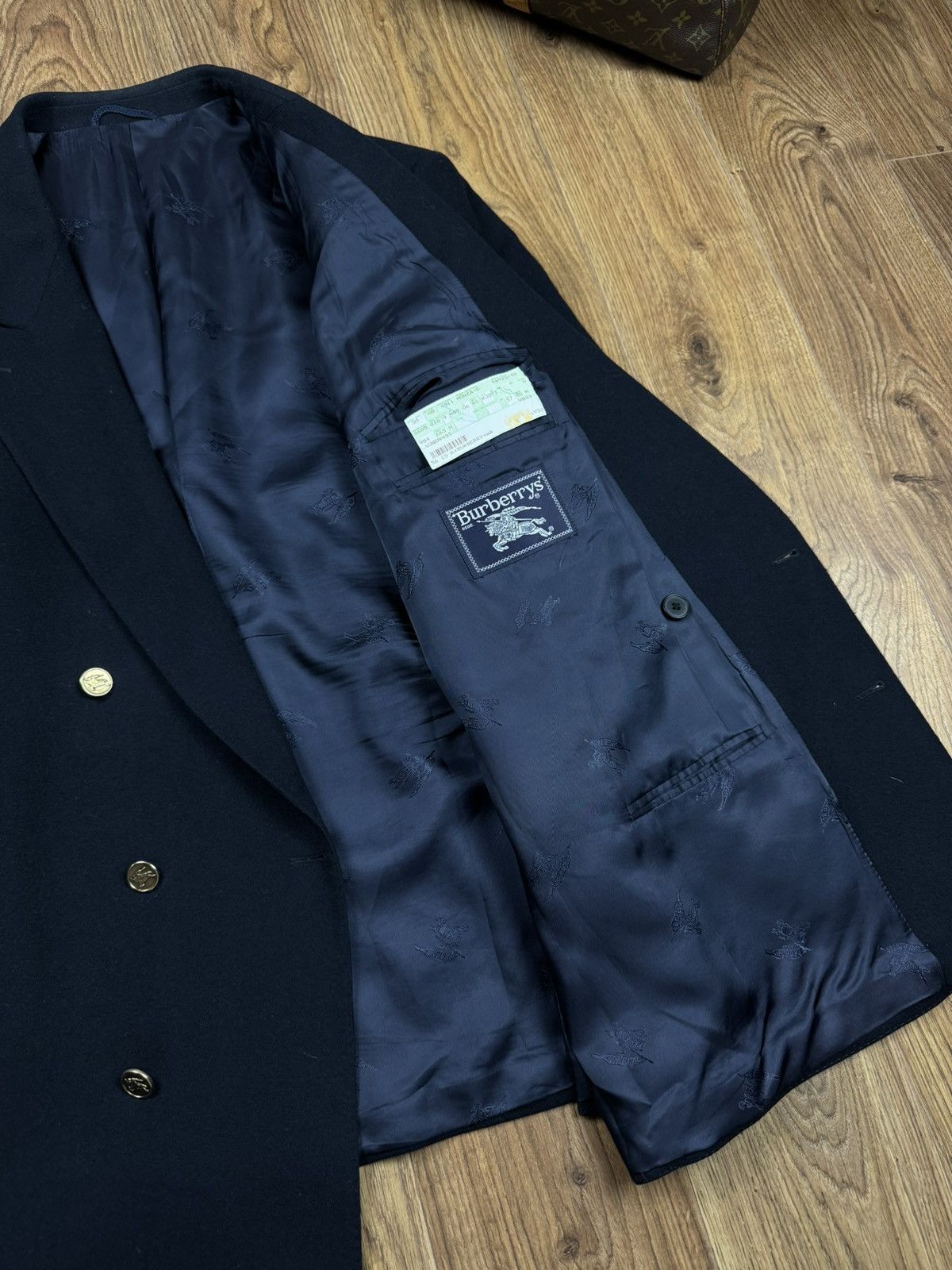 Burberry Vintage wool navy blazer Burberry original luxury item Size 54L - 3 Thumbnail