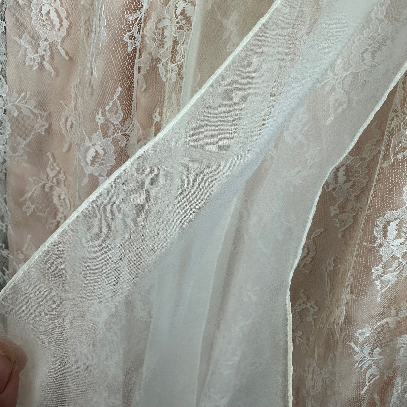 Other Vintage 80s Pink Lace Dress Victorian Frilly Cottage Prom Size ONE SIZE - 8 Thumbnail