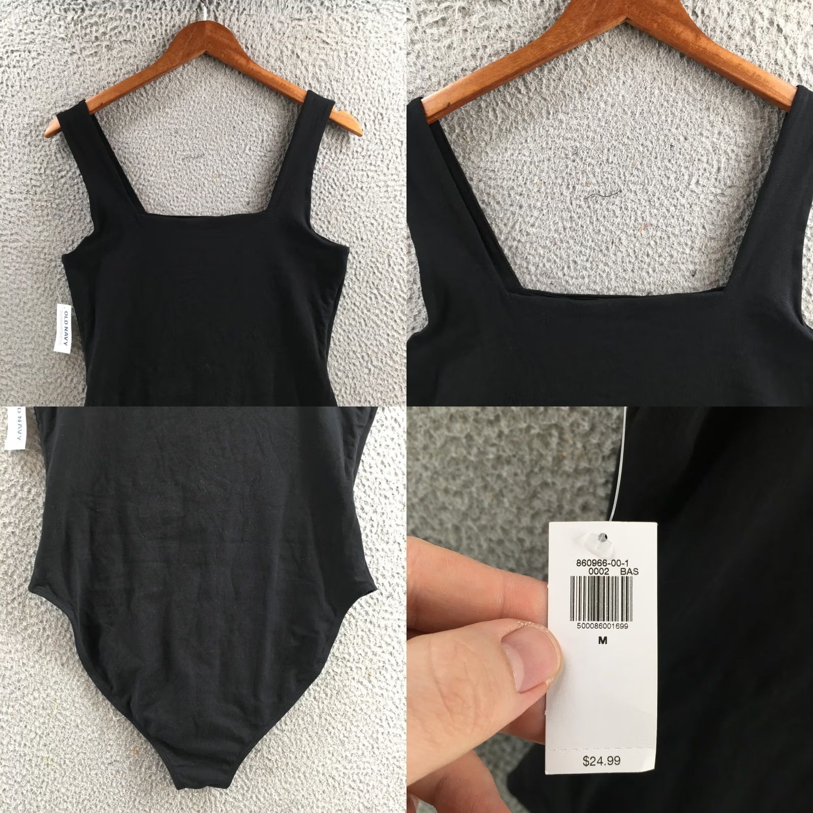 Old Navy Old Navy Women M Black Sleeveless Tank Top Bodysuit Square Neck Snap Buttons NWT Size M / US 6-8 / IT 42-44 - 9 Thumbnail