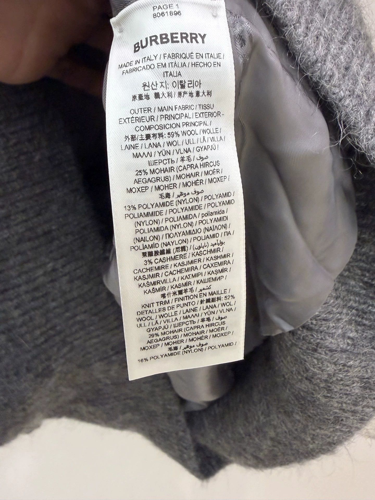 Burberry Burberry Gray Crystal Logo Sweater S 99 New Size S / US 4 / IT 40 - 4 Thumbnail
