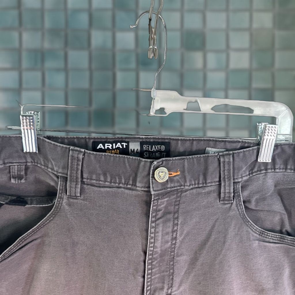 Ariat ARIAT M4 Rebar Relaxed Straight Workwear Cargo Pants Jeans SZ 38 Mens Gray 39X28 Size US 38 / EU 54 - 1 Thumbnail