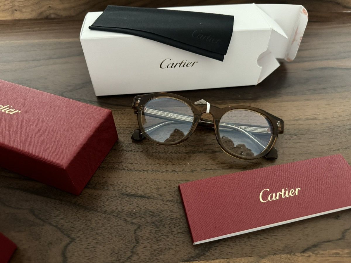 image of Cartier Brown Transparent Eyewear Glasses, Men's