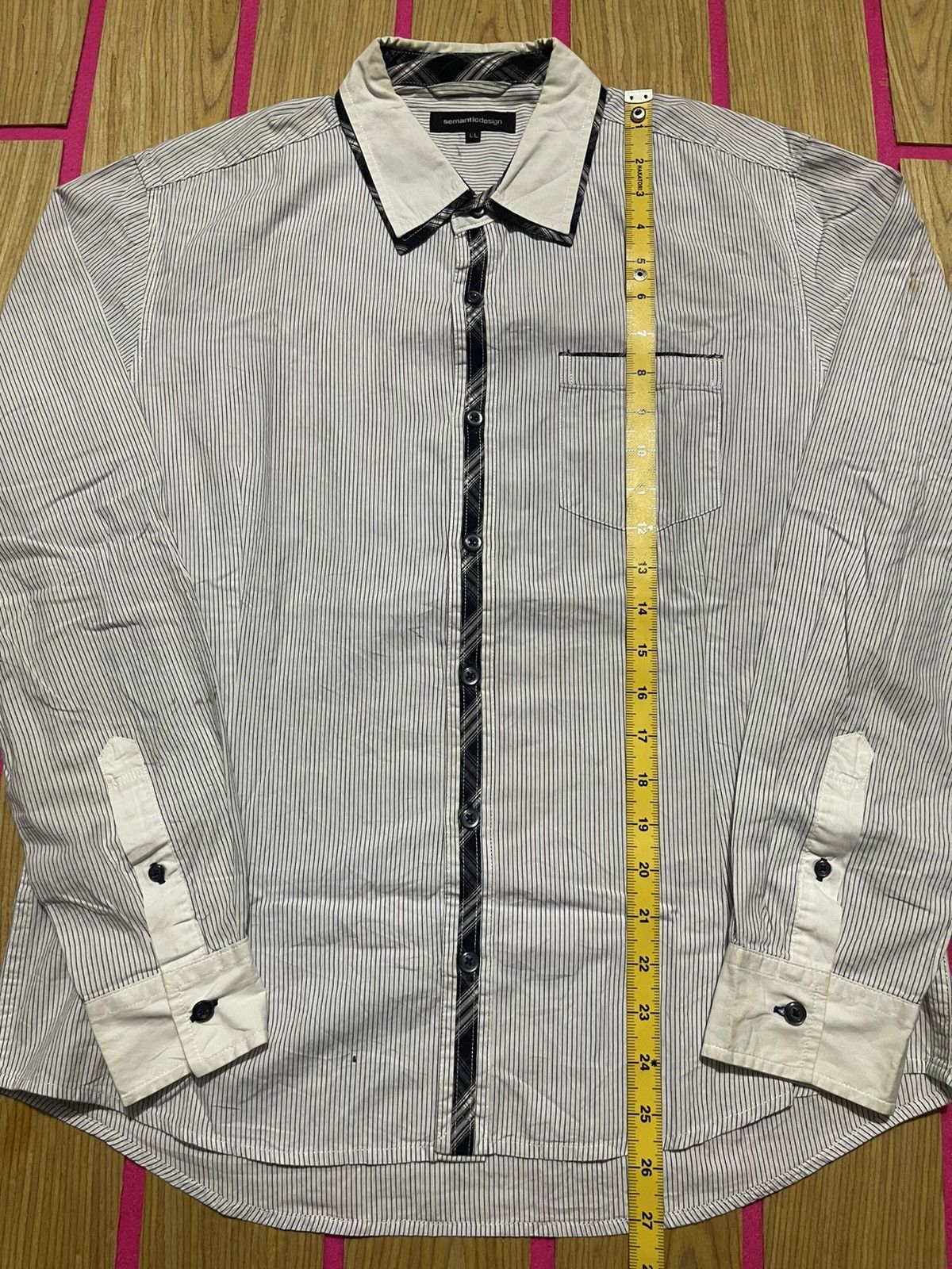 semanticdesign Y2K SEMANTIC DESIGN long sleeve shirt with striped motif Size US L / EU 52-54 / 3 - 8 Thumbnail