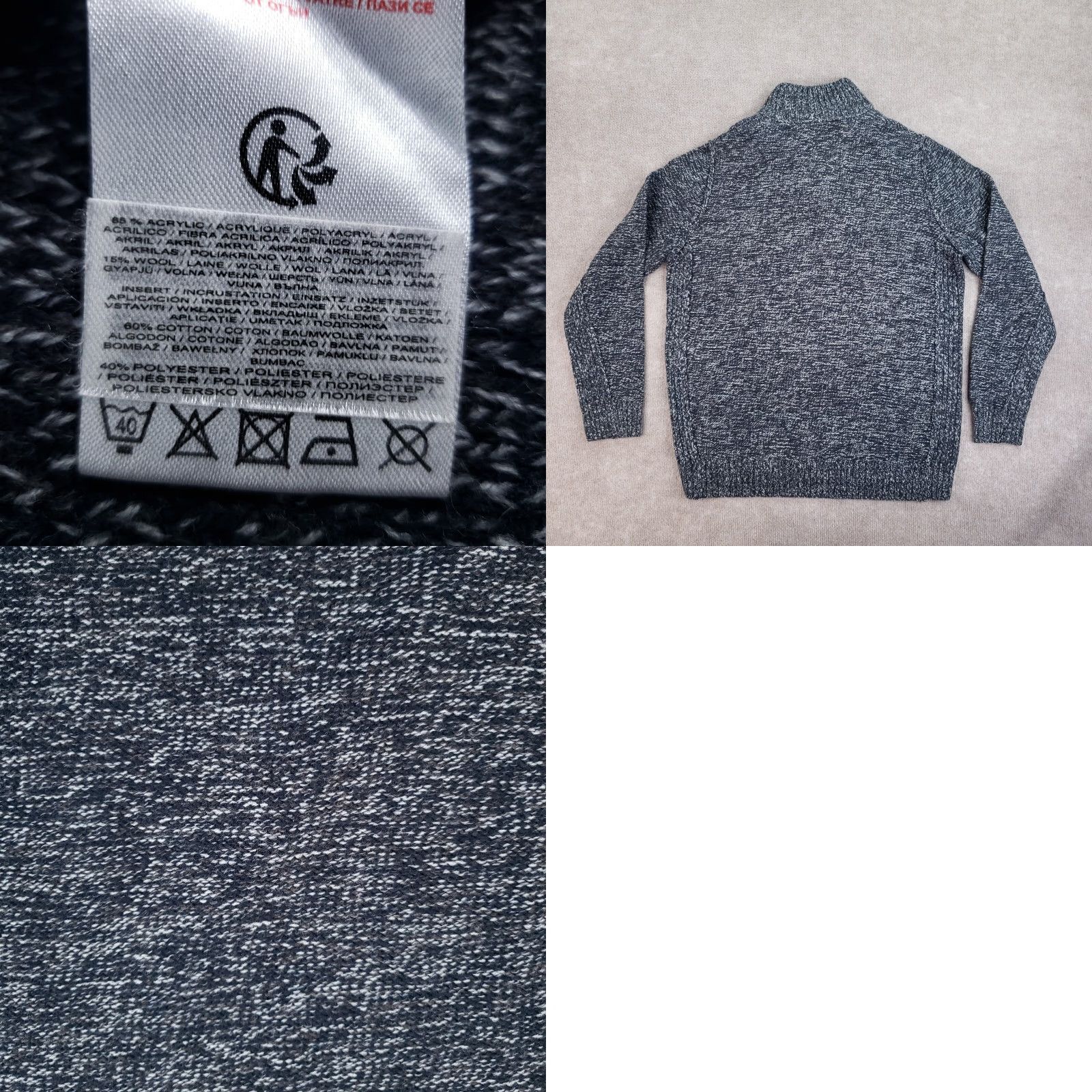 Vintage Tokyo Laundry Mens Sweater Extra Large XL Gray Double Mock Neck 1/4 Zip Size US XL / EU 56 / 4 - 8 Thumbnail