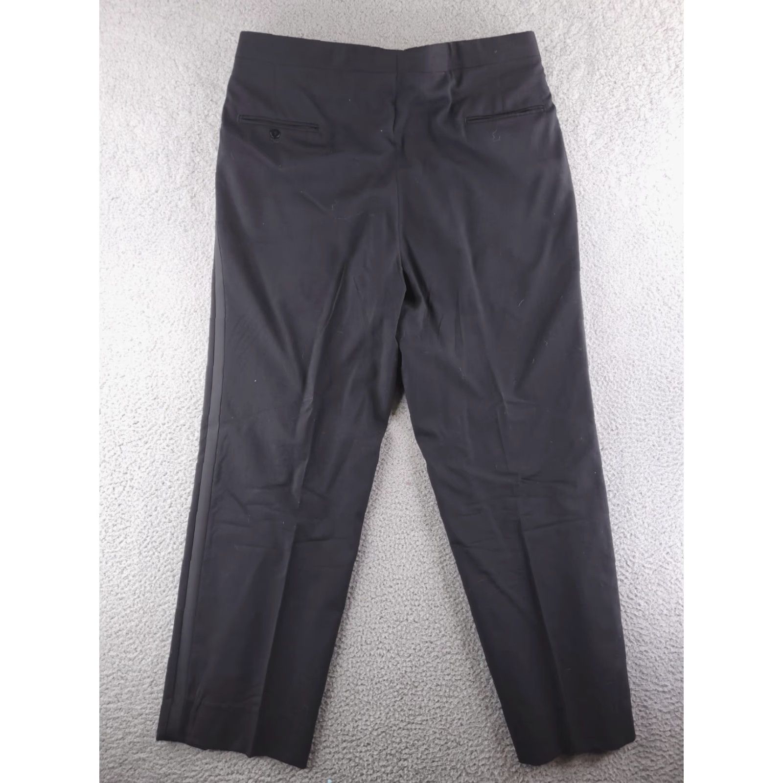 Vintage Unbranded 100% Wool Dress Pants Mens 36x30 Black Pleated Wool Dress Pants Mens 36 Black Size US 36 / EU 52 - 6 Thumbnail