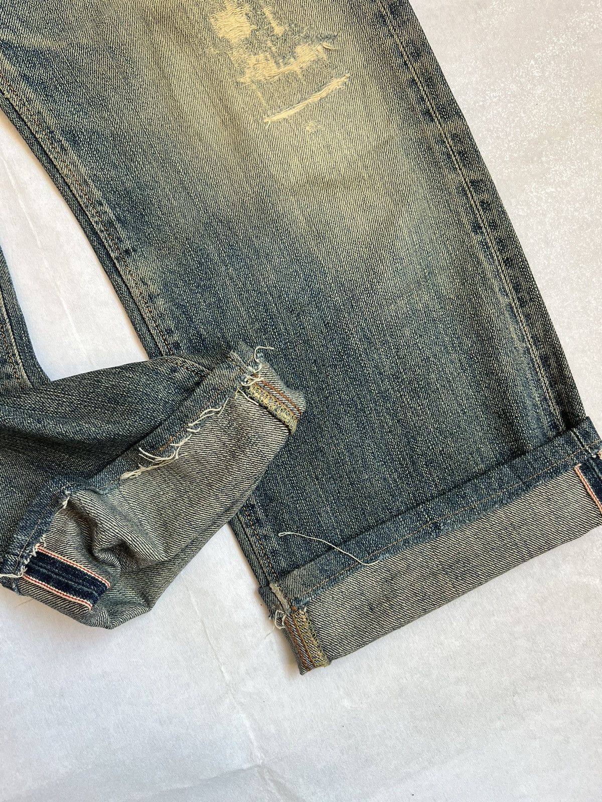 Edwin × Vintage Dirty Edwin 505zx Selvedge Distressed Denim Size US 32 / EU 48 - 7 Thumbnail