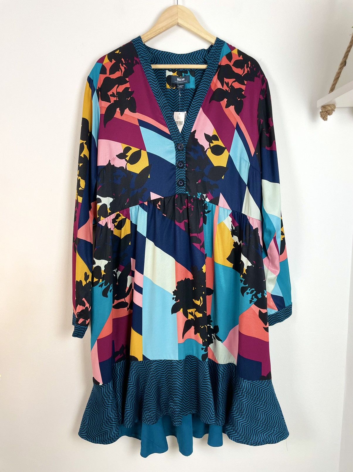 Anthropologie maeve by ANTHROPOLOGIE colorful dress with pockets XL