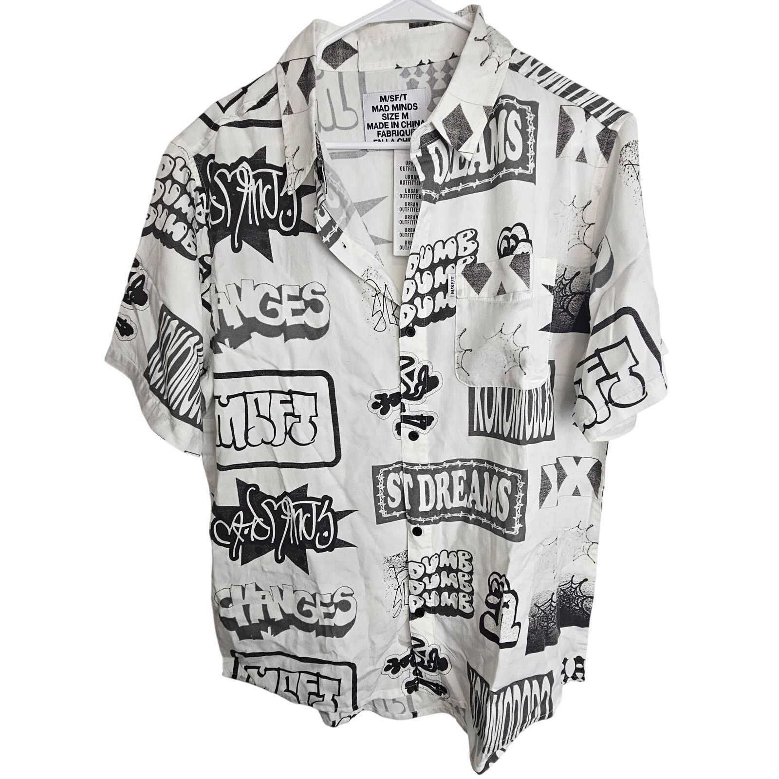 Urban Outfitters Mad Minds M/SF/T Mens All Over Graphic Sweet Dumb Shirt M Size US M / EU 48-50 / 2 - 1 Thumbnail