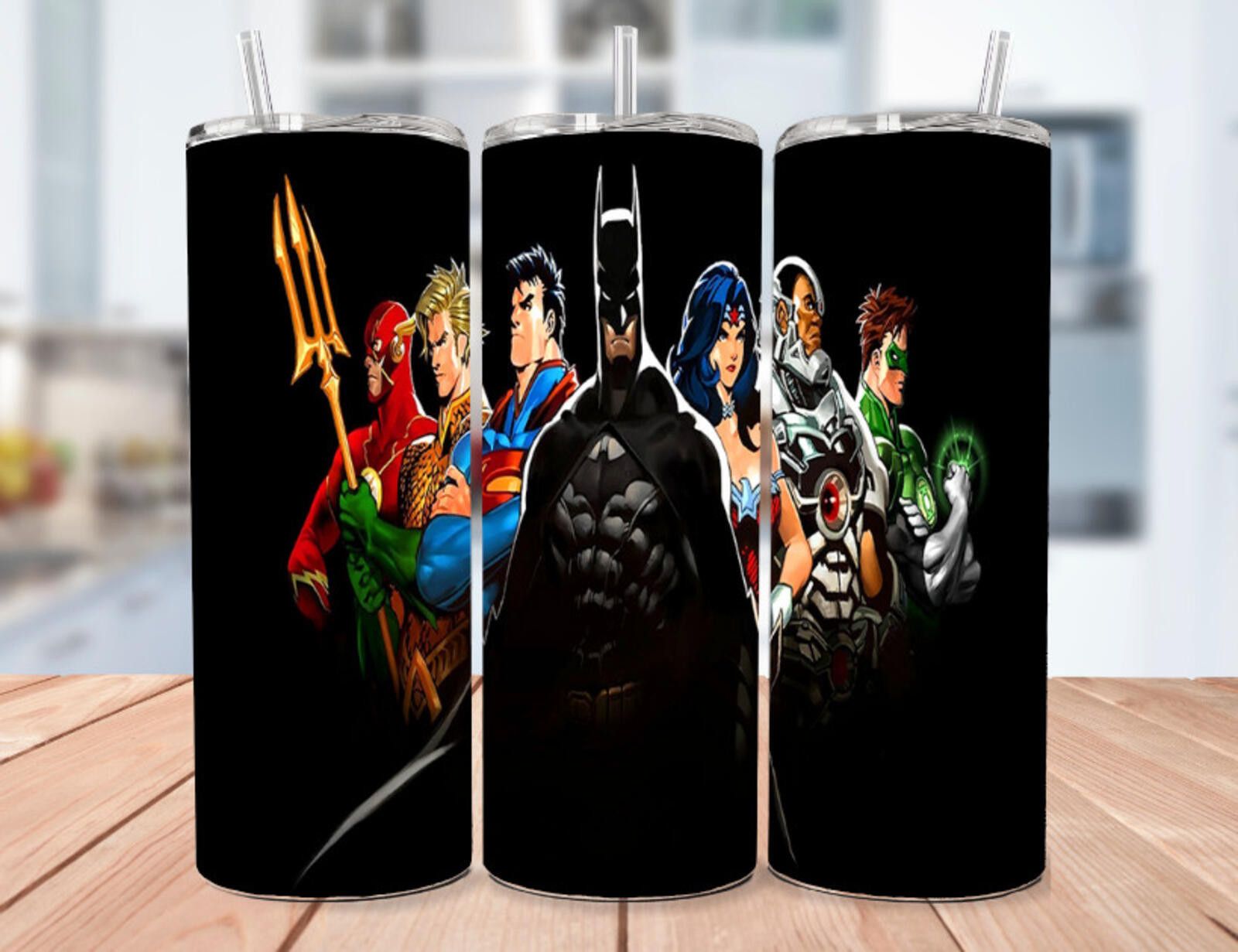 The Unbranded Brand DC Comics Team Black Stainless Steel Tumbler 20 Oz Darkness Size ONE SIZE - 1 Thumbnail