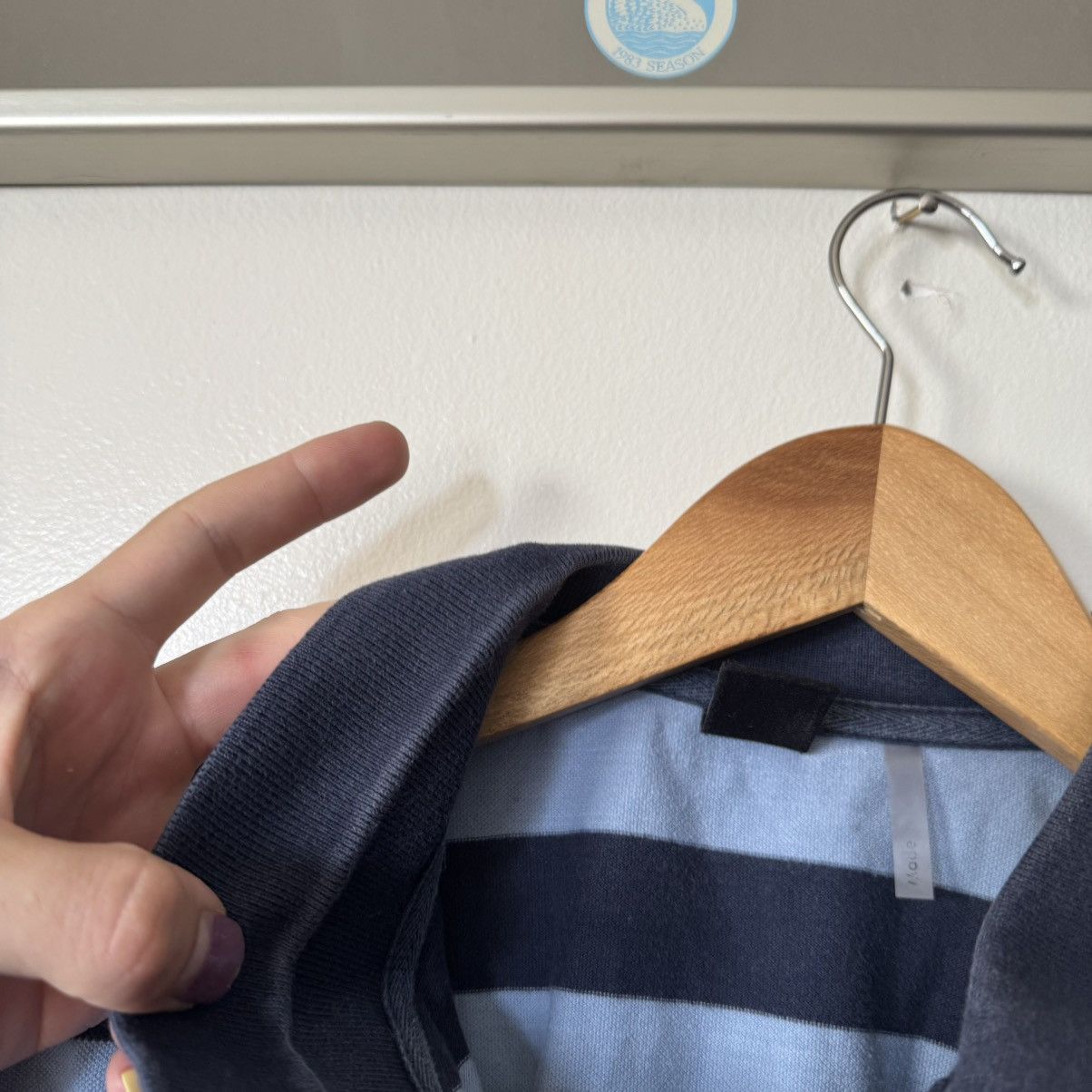 Moose Knuckles Moose Knuckles baby blue/navy blue striped polo shirt Size US S / EU 44-46 / 1 - 4 Thumbnail