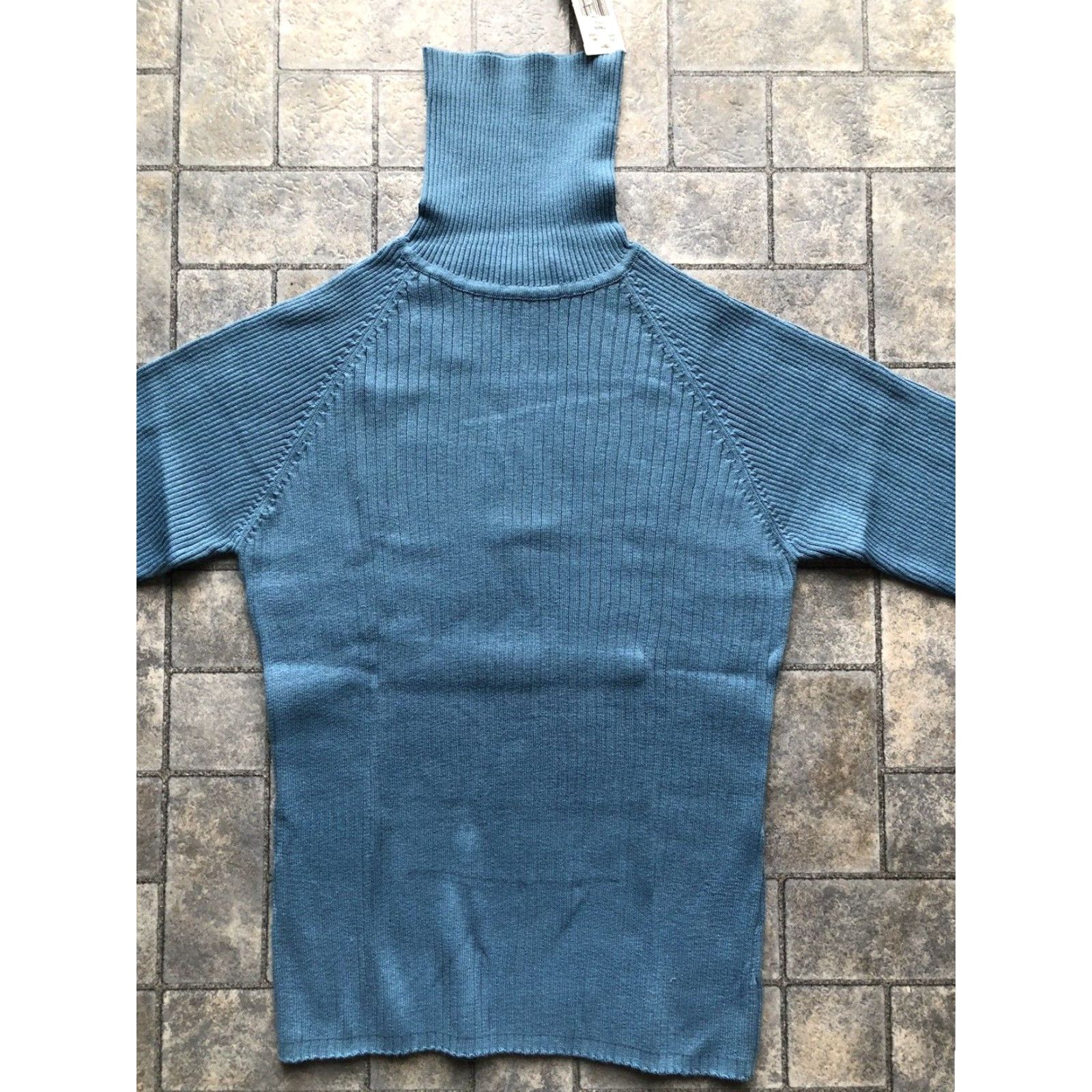Vintage NWT Signature Expressions Womens Turtleneck Sweater Size S Blue Cotton Acrylic Pullover Long Sleeve Classic Preppy Fashion Pickups? Size S / US 4 / IT 40 - 2 Thumbnail