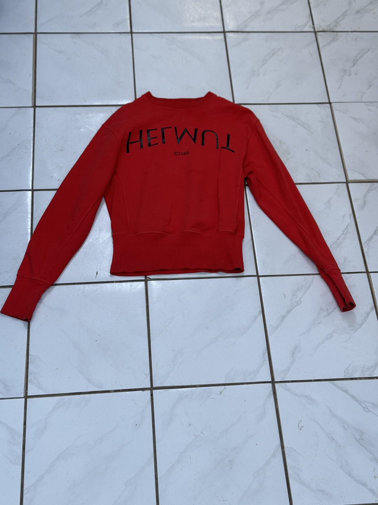 Helmut Lang Upside Down Helmut Lang Graphic Crewneck Size US S / EU 44-46 / 1 - 1 Thumbnail