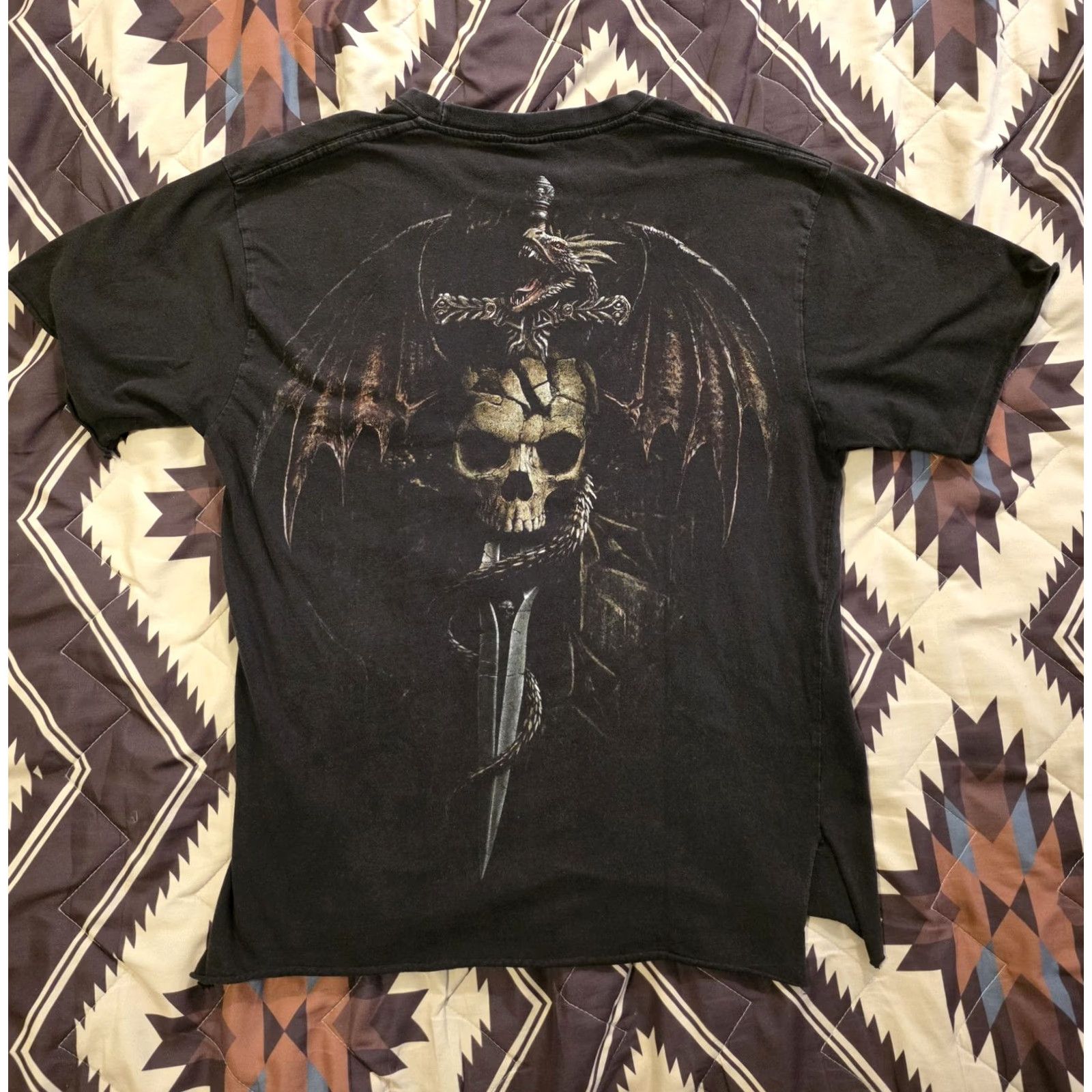 Vintage VINTAGE Spiral Dragon & Skull Double Sided T Shirt Black Grunge Medium Men Manga? Nope Size US M / EU 48-50 / 2 - 2 Thumbnail