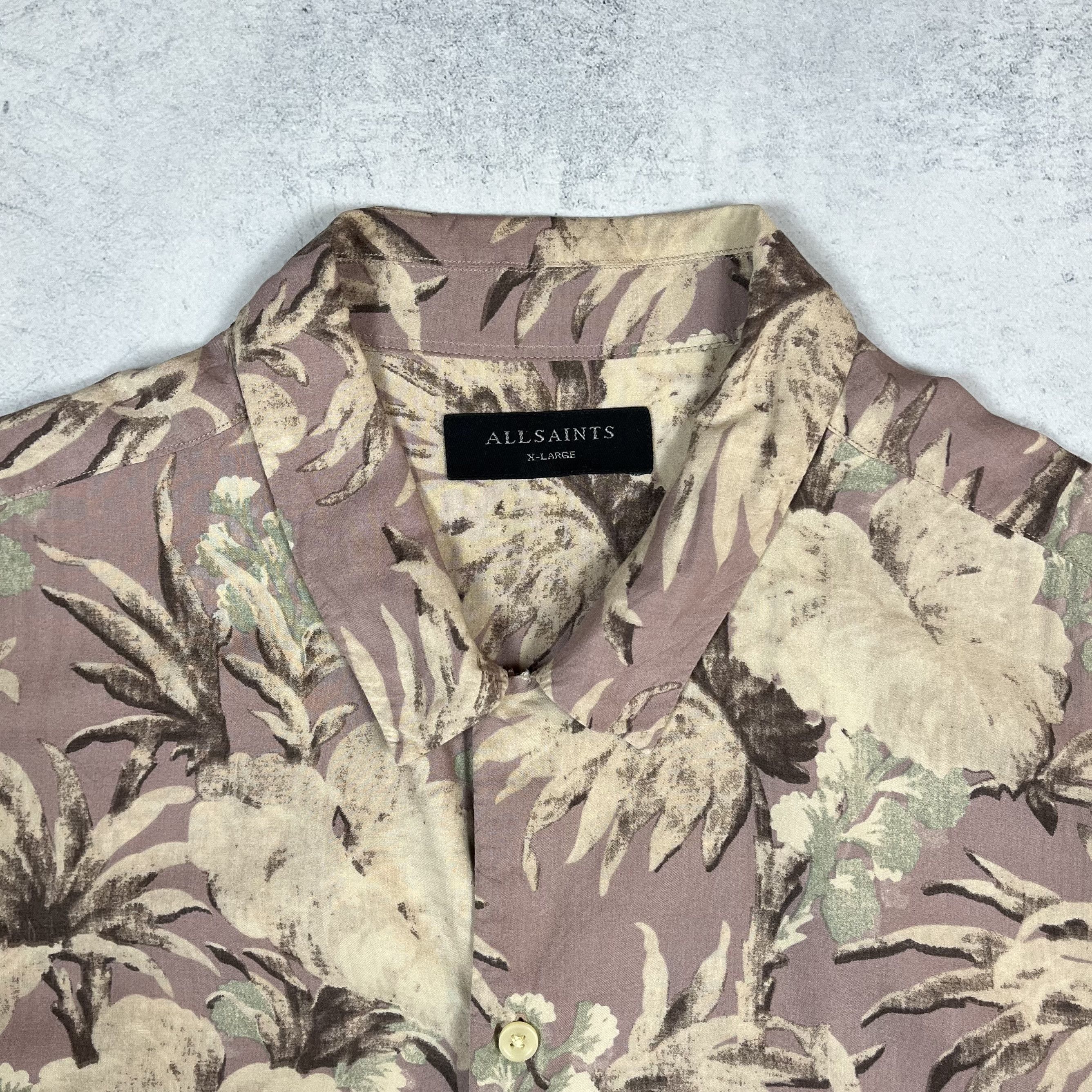 Allsaints AllSaints Laysan Short Sleeve Hawaii Button Up Shirt Size US XL / EU 56 / 4 - 10 Thumbnail