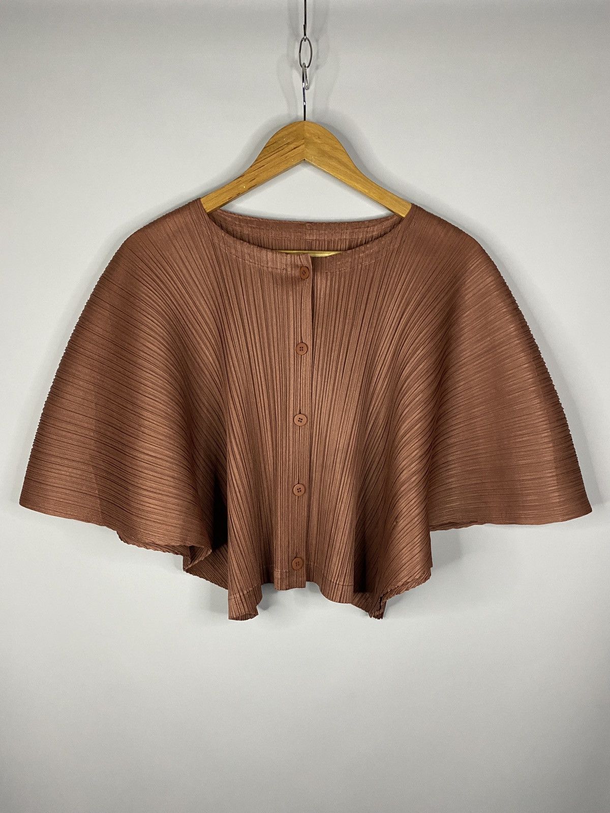 image of Homme Plisse Issey Miyake x Issey Miyake Pleats Please By Issey Miyake Blouse in Brown, Women's (Si