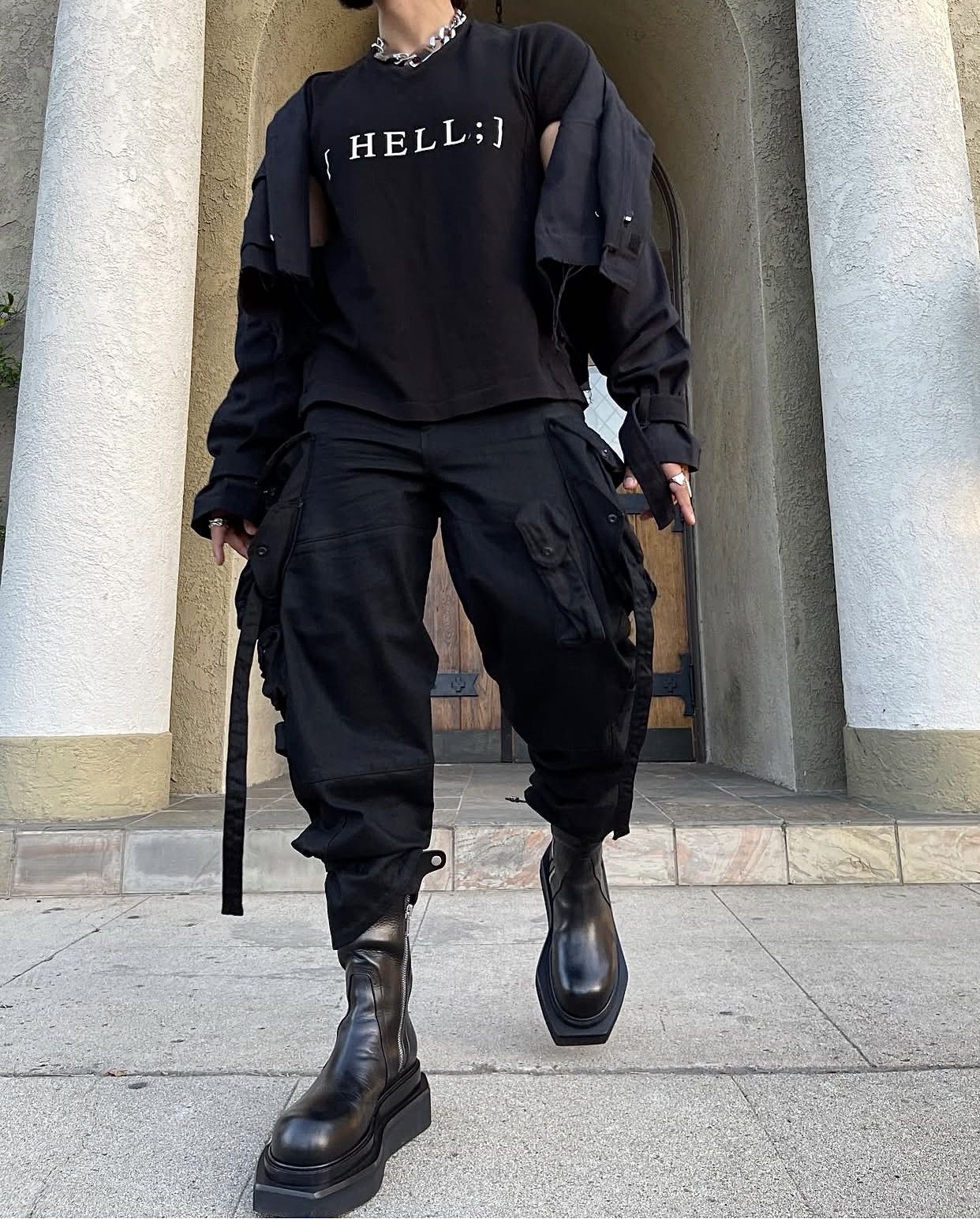 Julius JULIUS 7 SS17 KNIVES “HELL” COTTON SWEAT TEE Size US M / EU 48-50 / 2 - 2 Thumbnail