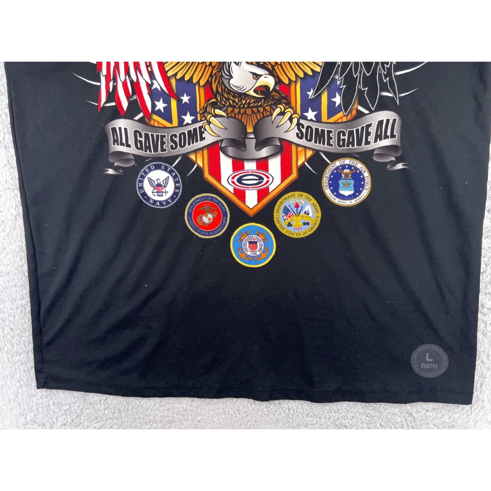Vintage VINTAGE Elite Sports Shirt Men L Black All Branches POW MIA Embroidered Logo Photo Snags Front Back Size US L / EU 52-54 / 3 - 5 Thumbnail