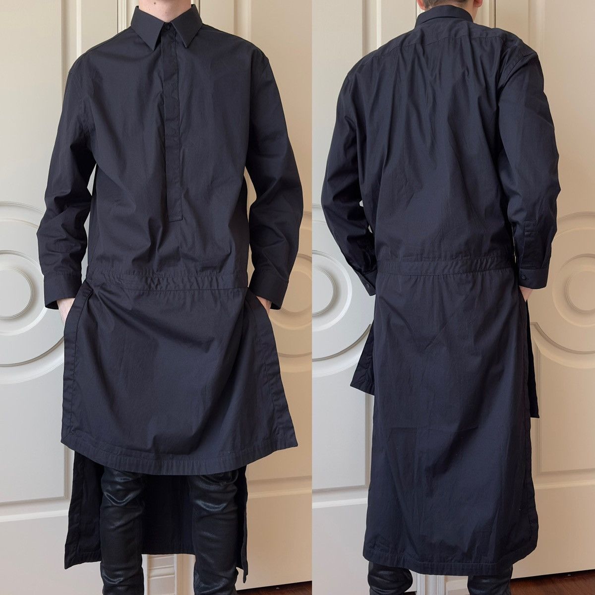 Givenchy Givenchy S/S 2013 Tisci-Era Elongated Black Dress Shirt Size US M / EU 48-50 / 2 - 1 Thumbnail