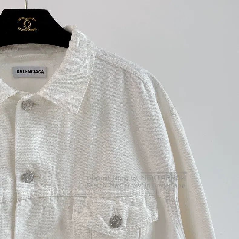 Balenciaga Balenciaga White denim jacket Size XXS / US 00 / IT 34 - 3 Thumbnail
