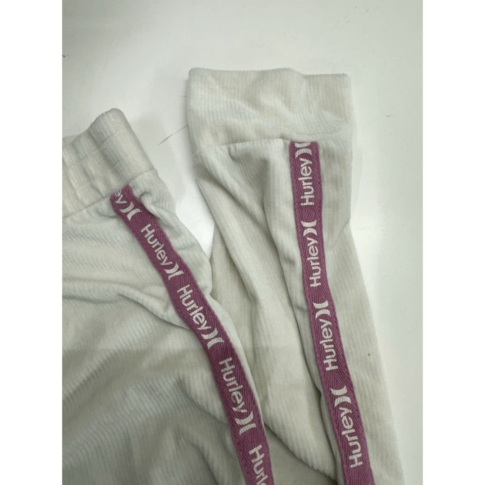 Hurley Hurley Womens Jogger Pants Size Large White Velour Pull On Size 36" / US 14 / IT 50 - 3 Thumbnail