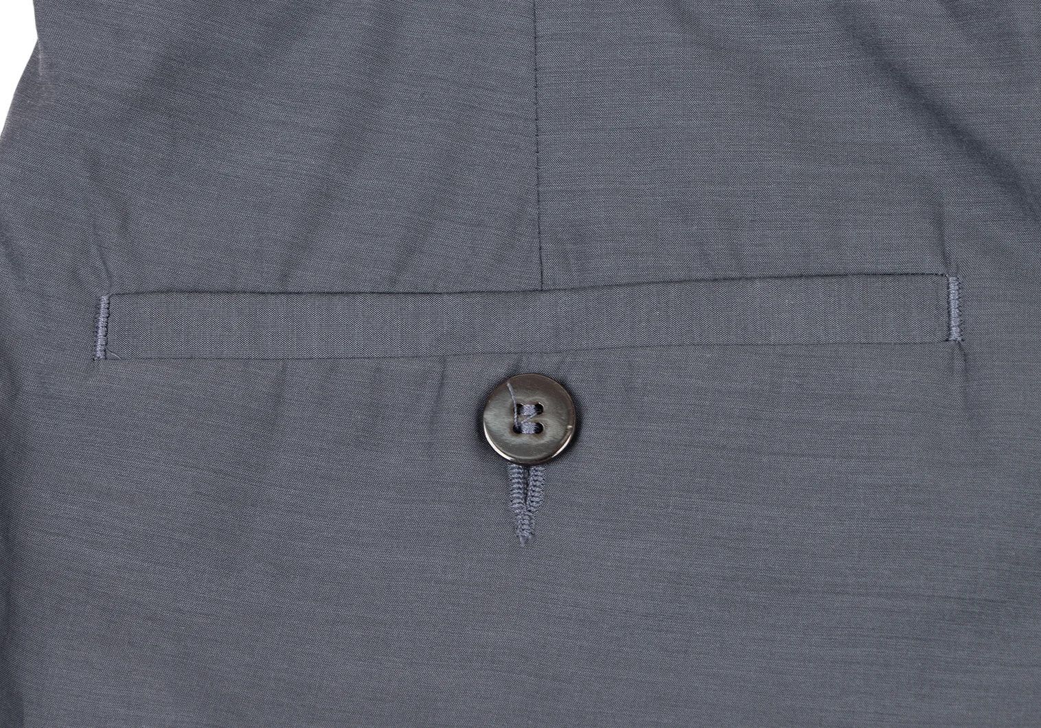 Emporio Armani Silk-Cotton Side Button Tuck Pants in Blue Gray Size 50 Size US 34 / EU 50 - 11 Thumbnail