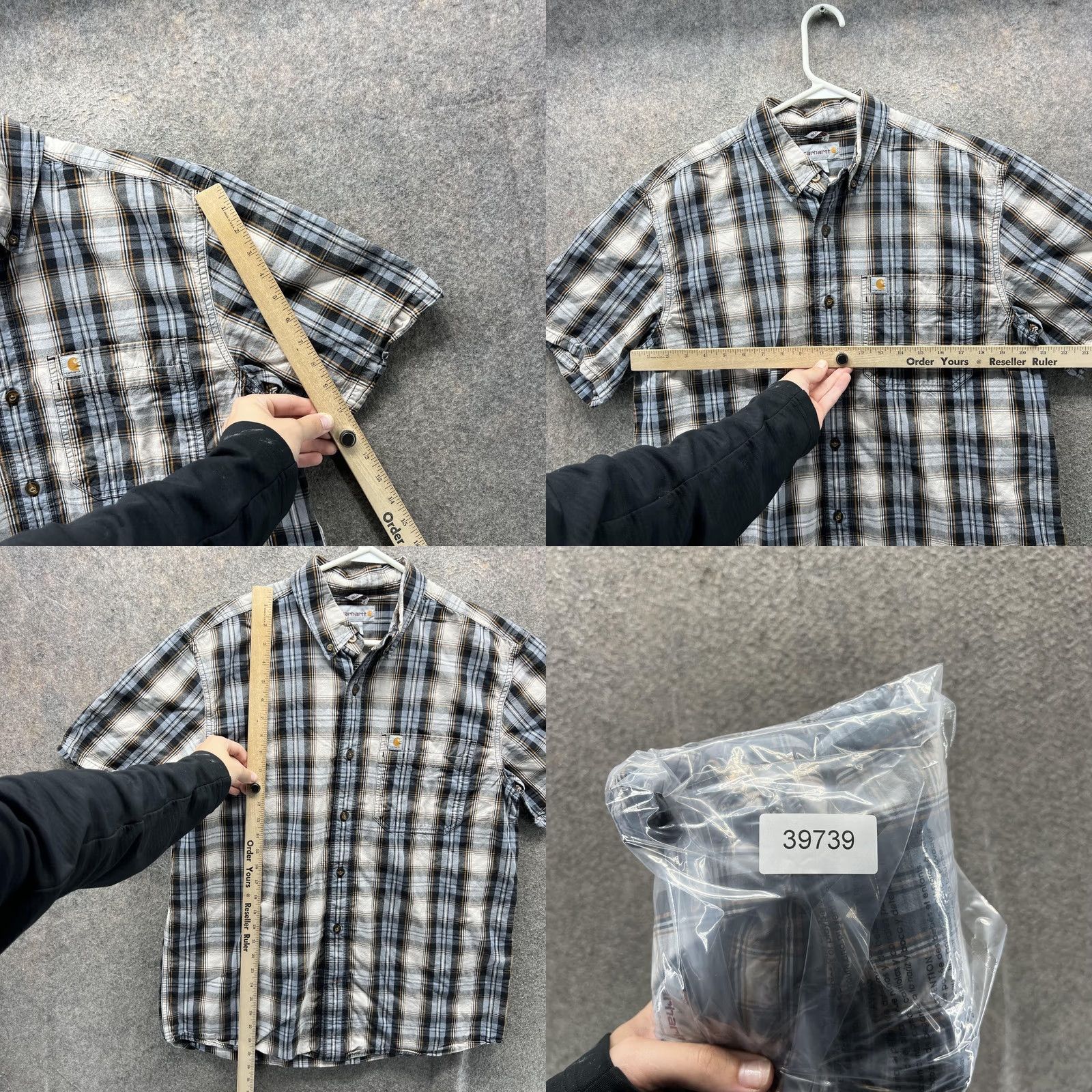 Carhartt Carhartt Shirt Mens Large Gray Plaid Short Sleeve Button Front Relaxed Fit Size US L / EU 52-54 / 3 - 8 Thumbnail