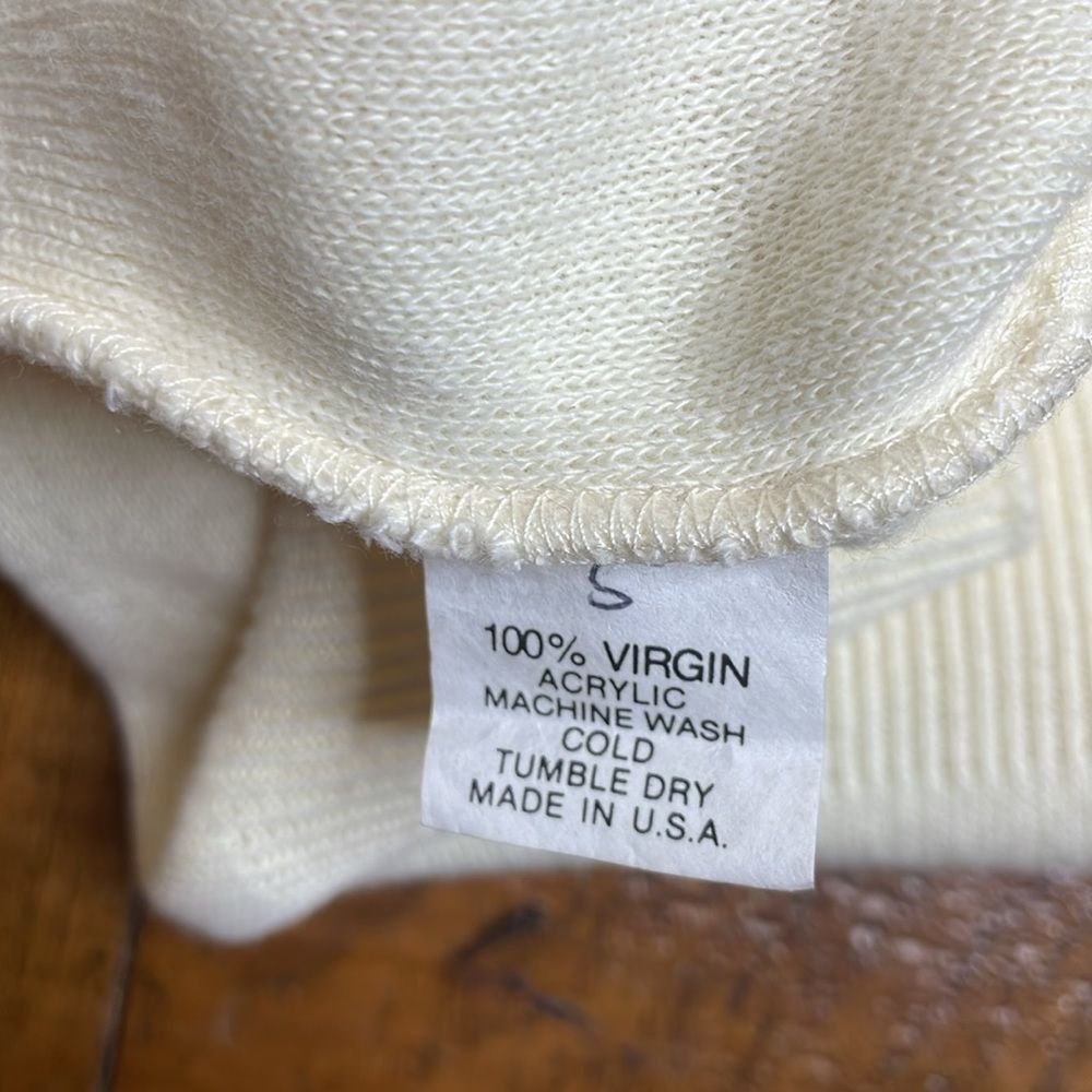 Vintage 70s Vintage Thunderbird Knits Cream cobain Cardigan Made in Size US M / EU 48-50 / 2 - 7 Thumbnail
