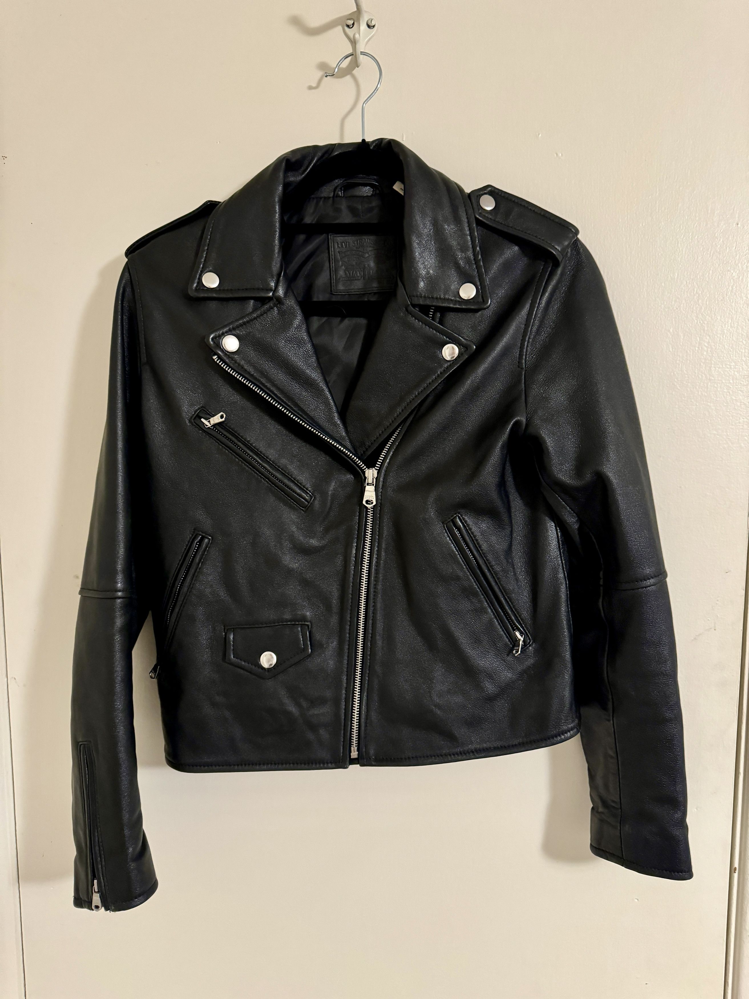 image of Levis Leather Moto Jacket in Black, Women's (Size XS)