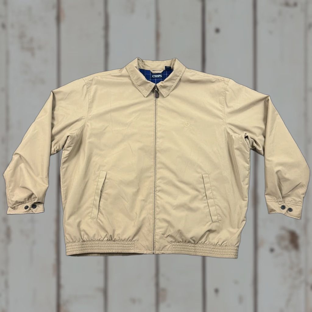 Chaps Chaps Jacket Mens 2XL Big 2XB Beige Full Zip Long Sleeve Bomber - Vintage? No. Size US XXL / EU 58 / 5 - 1 Thumbnail
