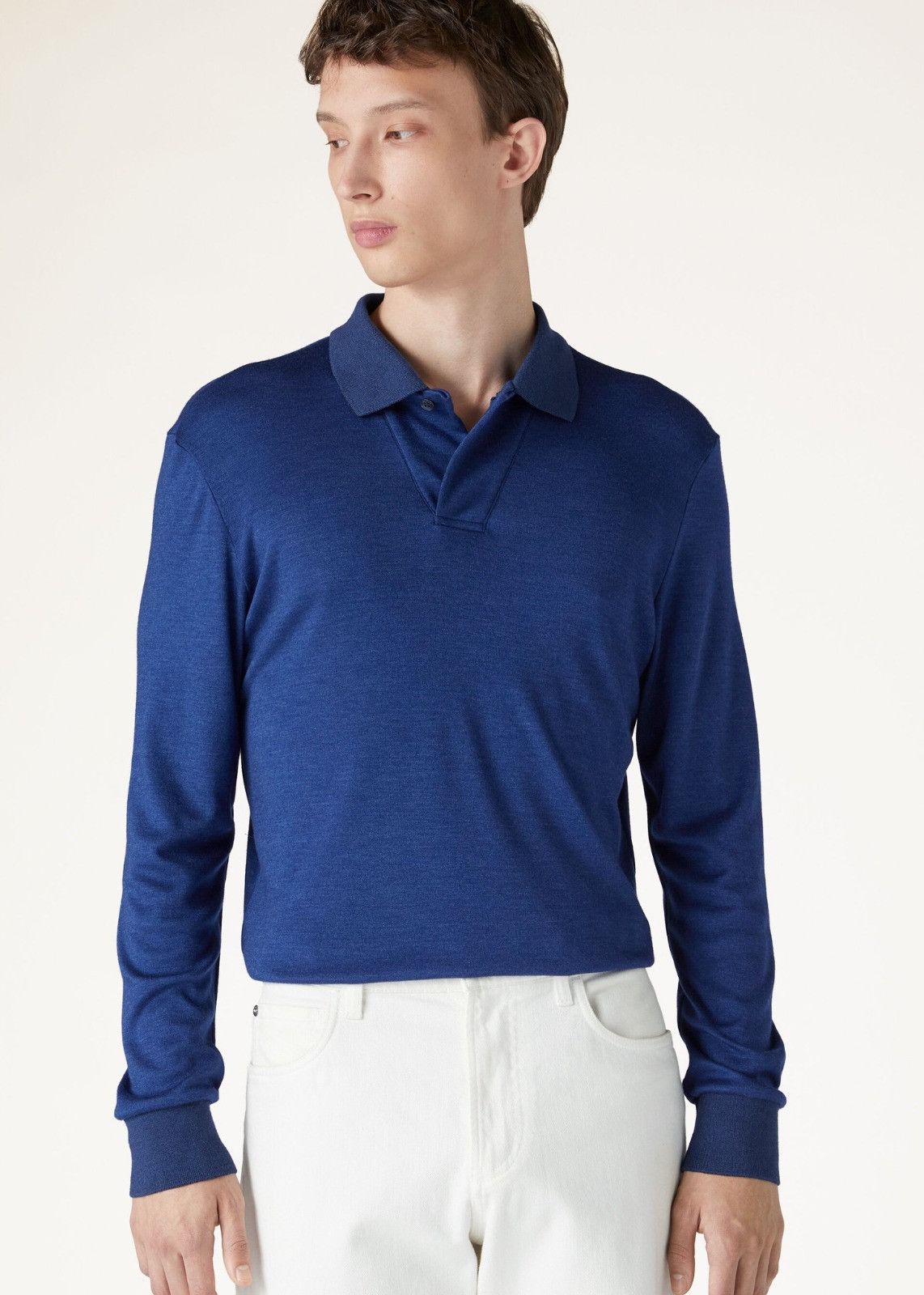 Loro Piana o1srvl11e0225 FAL7201 Open Polo Shirt in Ombre Blue Size US S / EU 44-46 / 1 - 5 Thumbnail