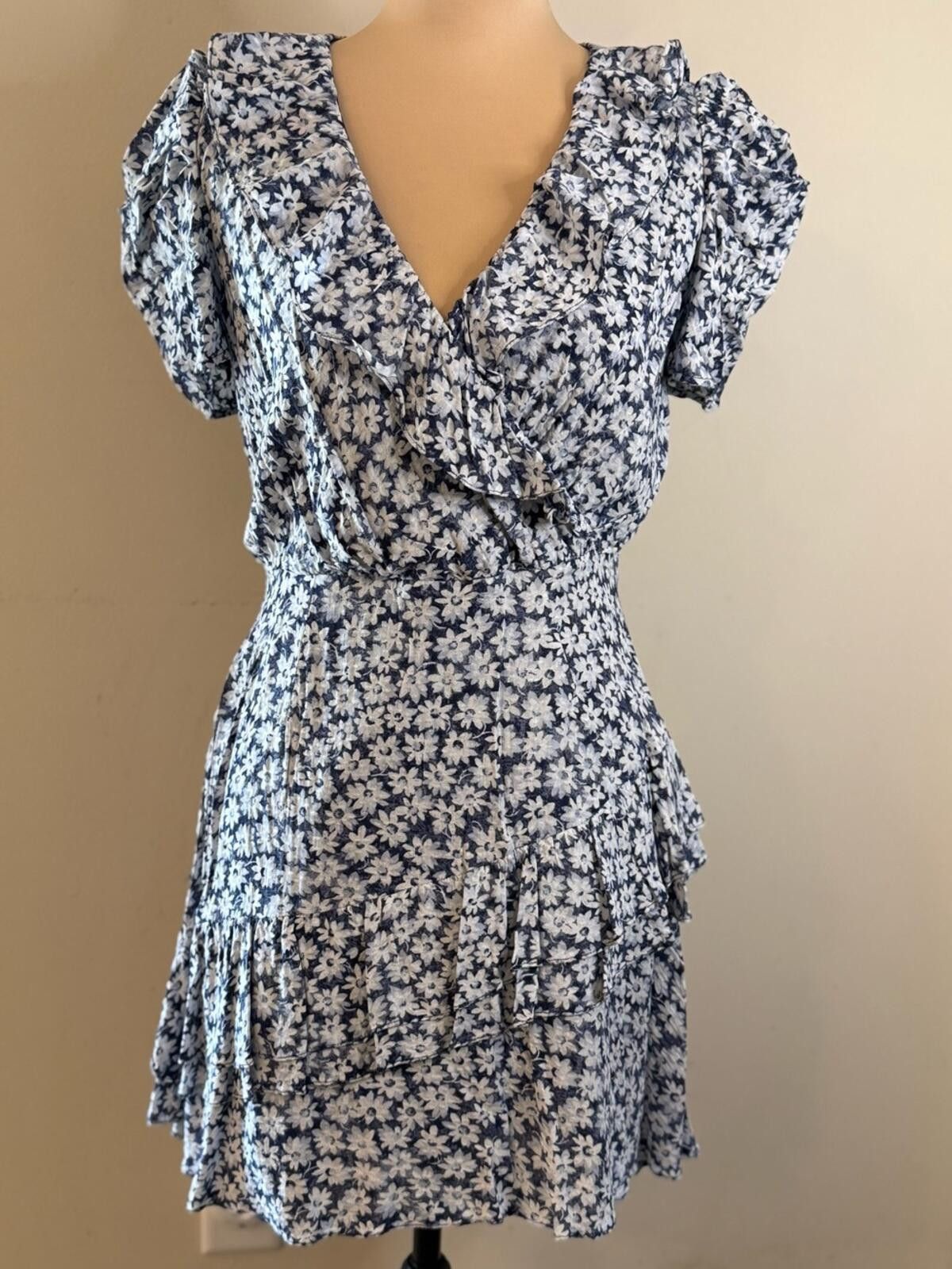 Other Sadie & Sage floral mini dress blue & white ruffled SZ SM Size S / US 4 / IT 40 - 1 Thumbnail