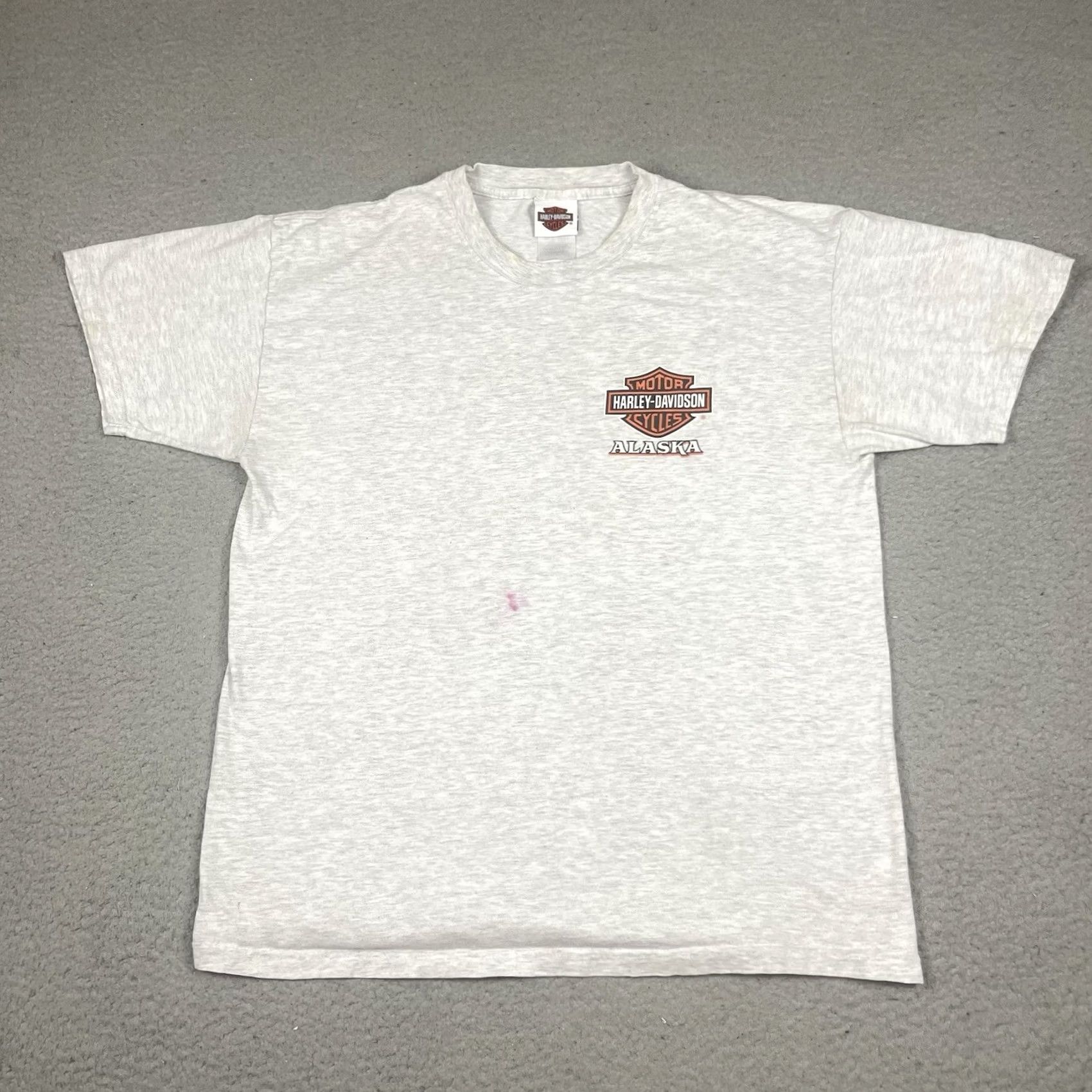 Harley Davidson VINTAGE Harley-Davidson T Shirt Adult L Gray Alaska Fairbanks Motorcycle Vtg Mens Short Sleeve T-Shirt Size US L / EU 52-54 / 3 - 5 Thumbnail
