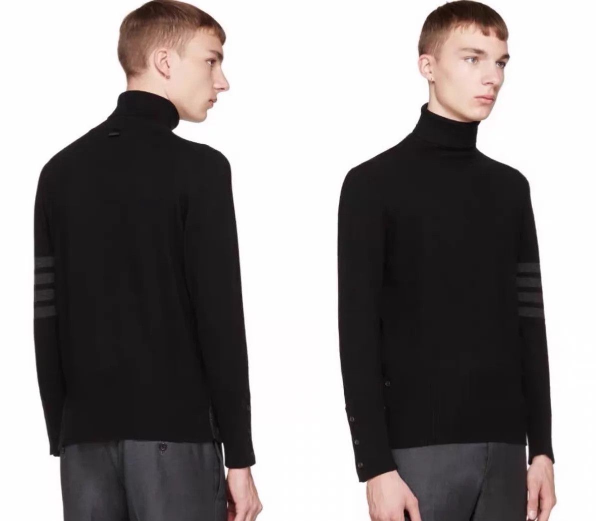 Thom Browne Thom Browne 4-Bar 100% Cashmere Turtleneck Black Runway Size US S / EU 44-46 / 1 - 6 Thumbnail