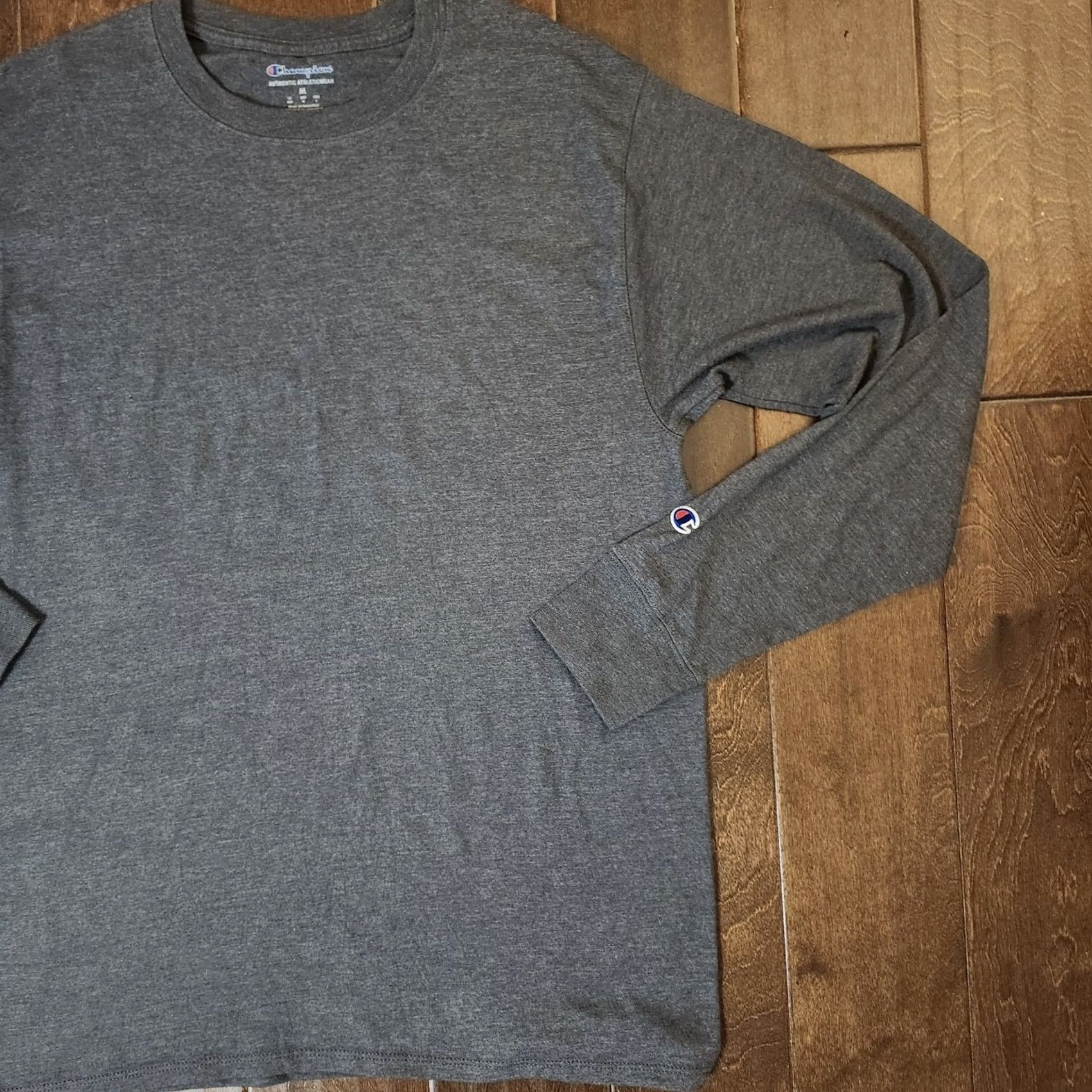 Champion Champion Men's Long Sleeve Shirt M Gray Heathered Pullover Crew Neck Activewear Regular Stretch Gym & Training - Spring Fall Winter Size US M / EU 48-50 / 2 - 4 Thumbnail