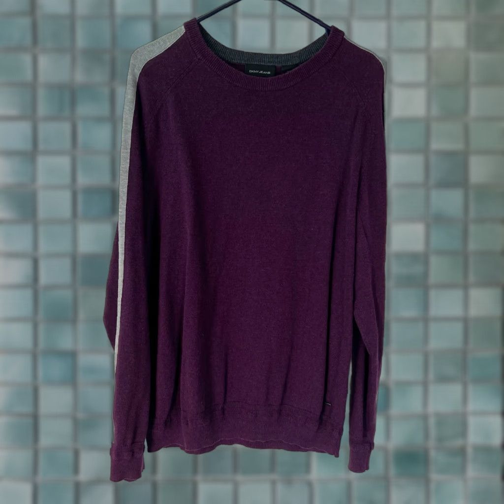 DKNY DKNY Womens Pullover Sweater Size XL Long Sleeve Crew Neck Solid Purple Knit Casual Size XL / US 12-14 / IT 48-50 - 1 Thumbnail