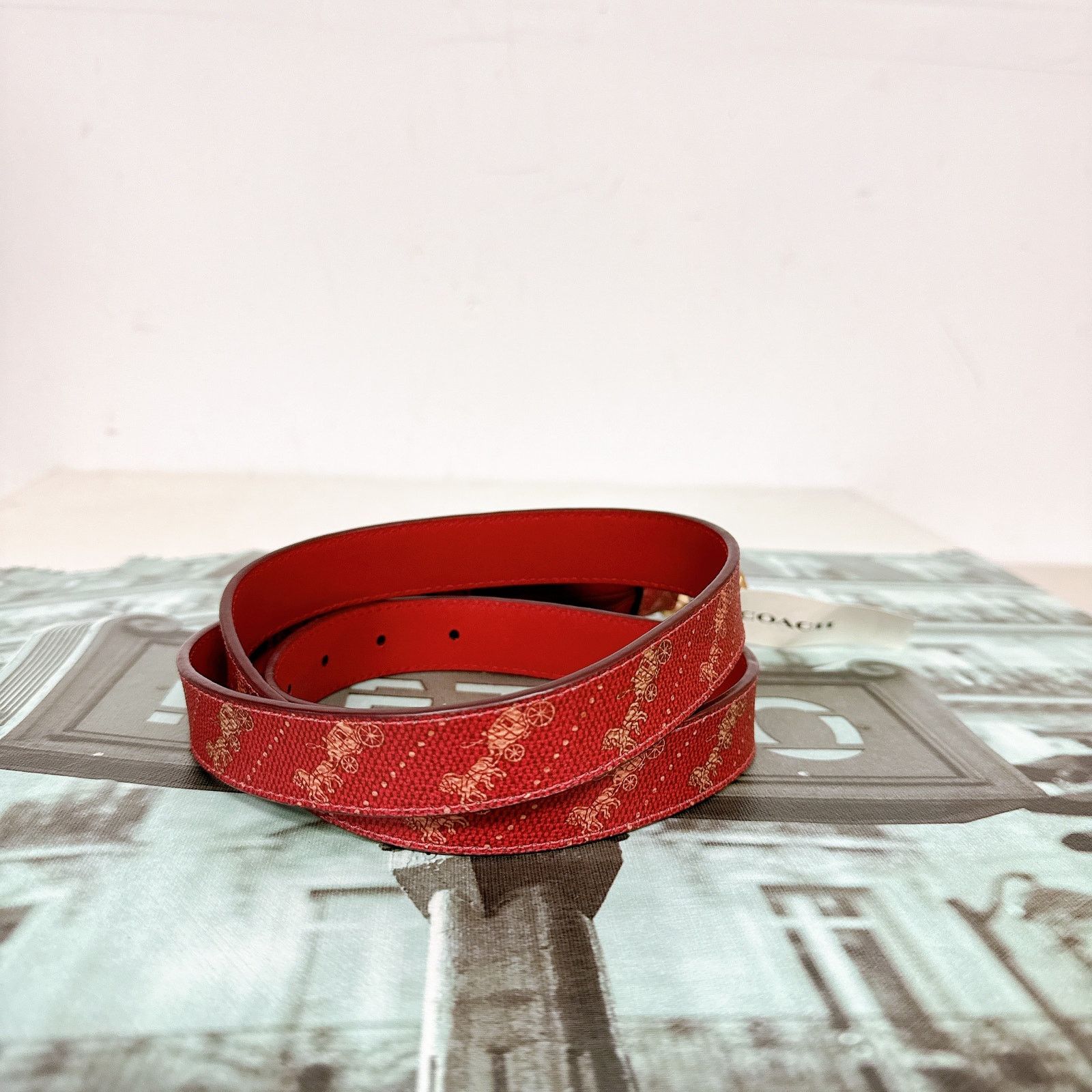 Coach Coach C7121 Signature Buckle Belt With Horse And Carriage , Size ONE SIZE - 6 Thumbnail