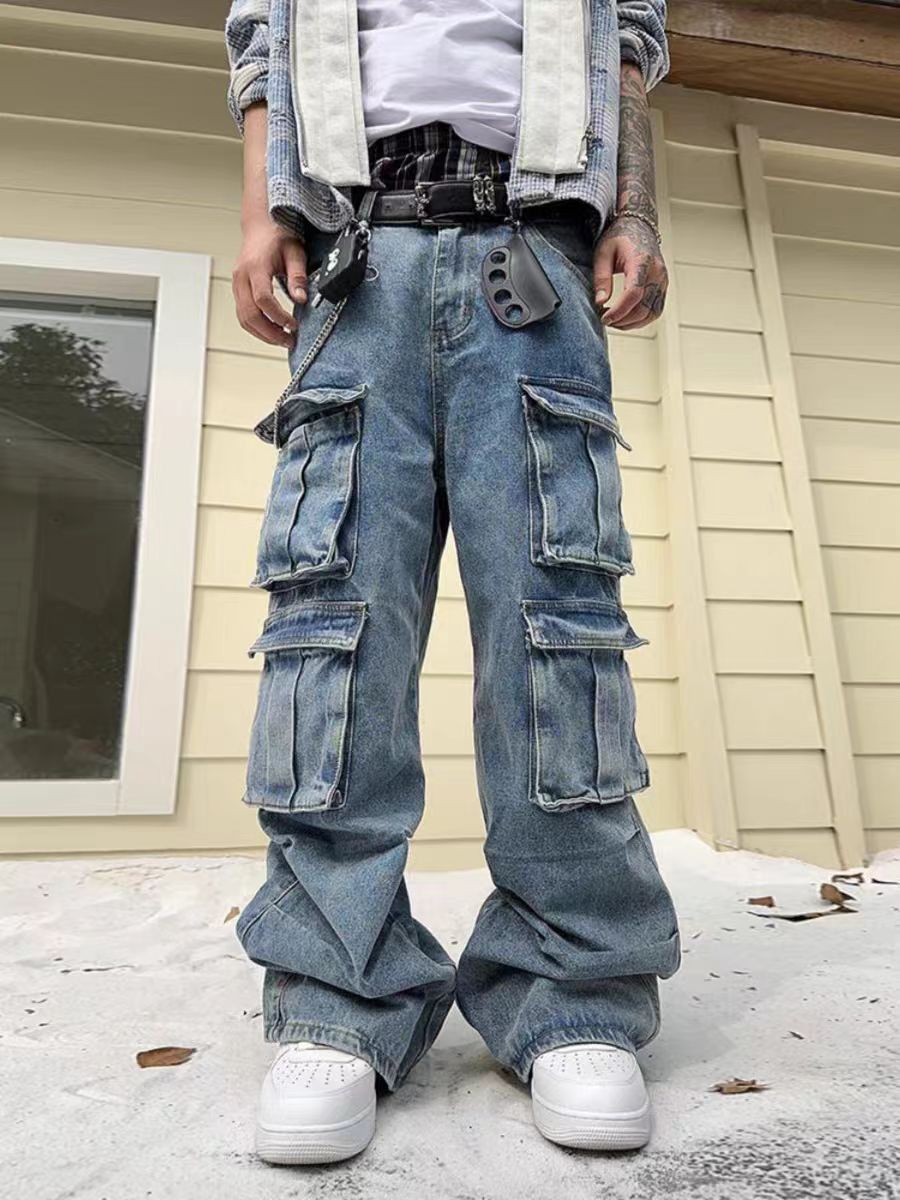 Japanese Brand × Jean Vintage Multi-Pocket Heavyweight Work Street Jeans Size US 32 / EU 48 - 1 Thumbnail