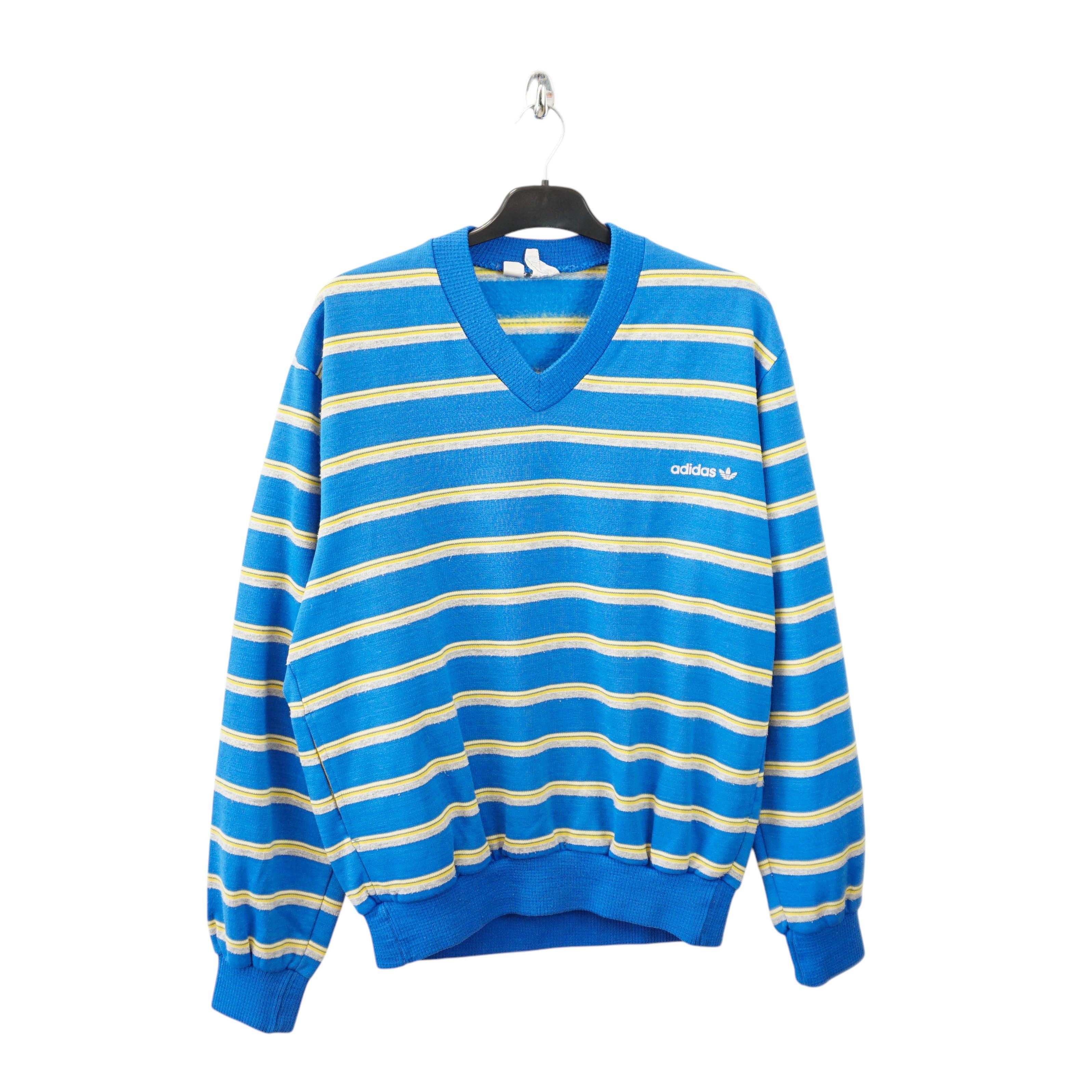 Adidas Archive V-Neck Striped Sweater Size US M / EU 48-50 / 2 - 1 Thumbnail