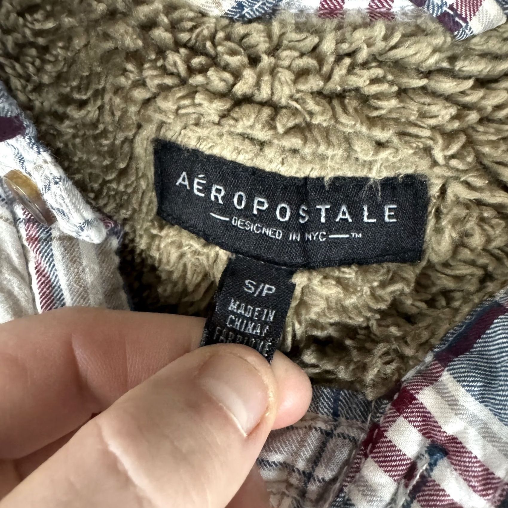 Vintage Aéropostale Jacket Mens S Plaid Flannel Sherpa Lined Button Shirt Shacket Size US S / EU 44-46 / 1 - 7 Thumbnail
