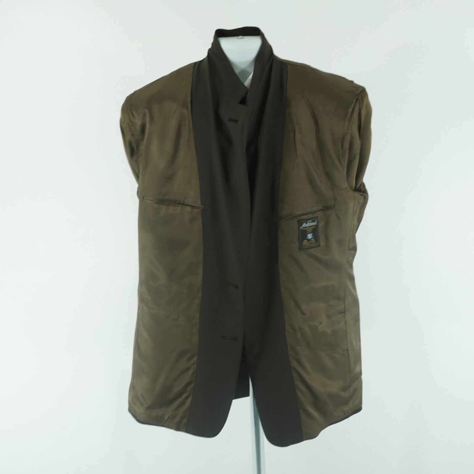 Hart Schaffner Marx Jack Nicklaus Golden Bear Wool Brown 2 Gold Button Blazer 44 Size 44L - 8 Thumbnail