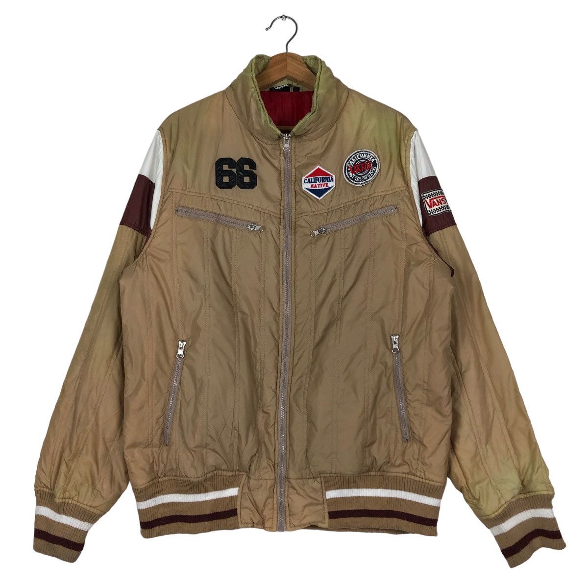 Japanese Brand 🔥Vintage Puffer Down Bomber Jacket Vans Skate Wear Design Size US L / EU 52-54 / 3 - 1 Thumbnail