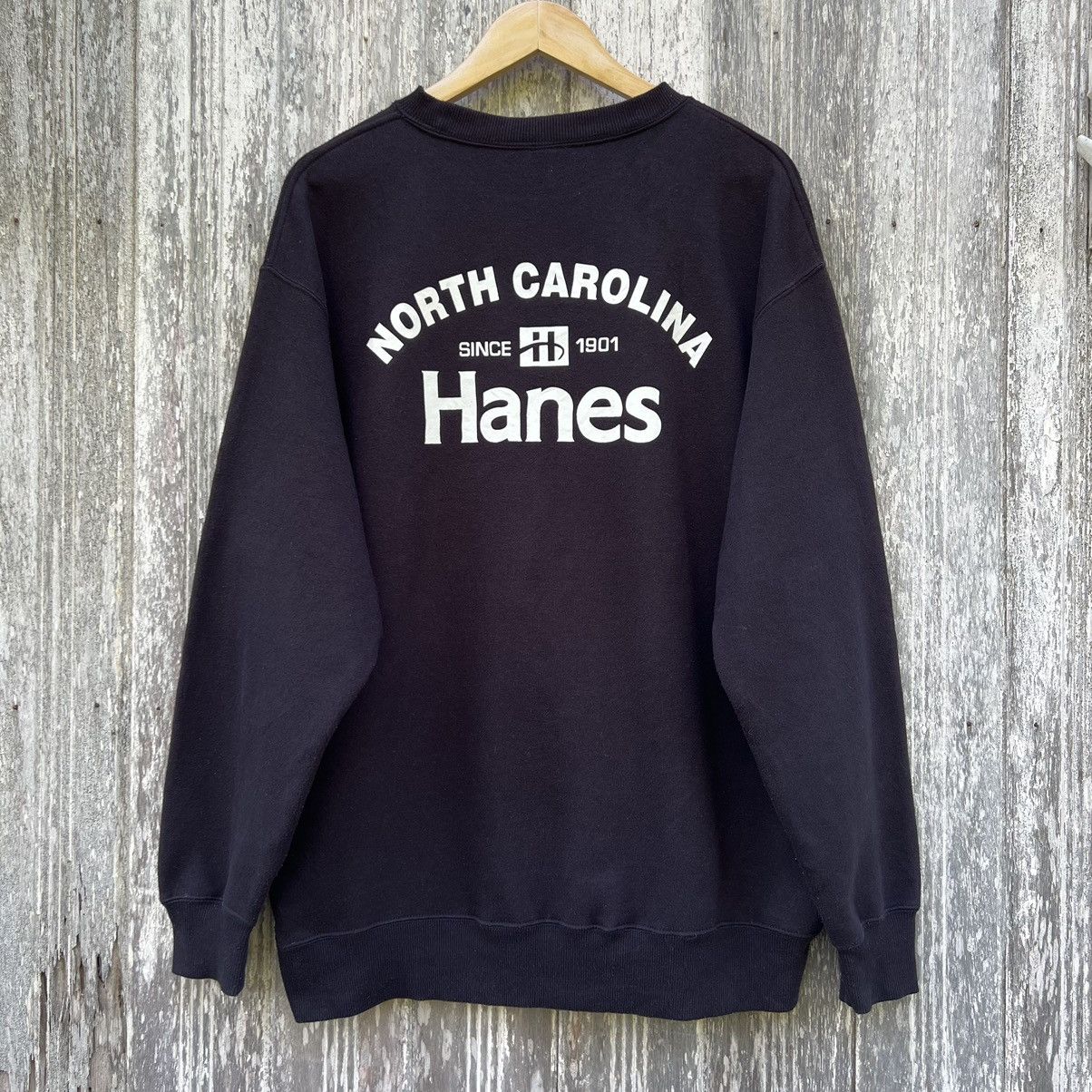 Hanes Vintage Y2K Hanes North Carolina black Sweatshirt Size US XL / EU 56 / 4 - 1 Thumbnail